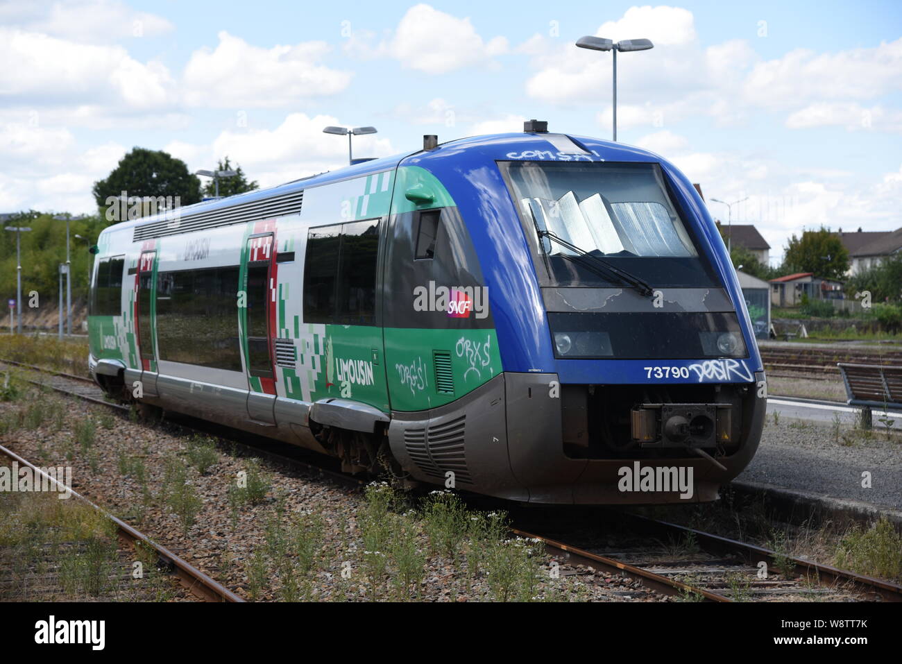Französischen Zug in Gueret, Creuses Frankreich Stockfoto