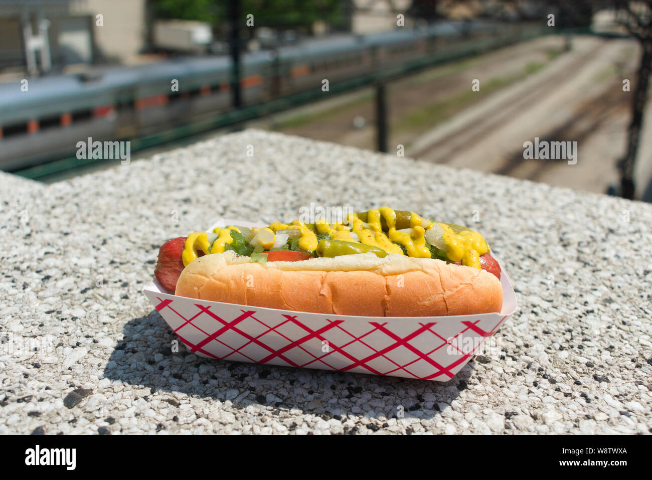 Chicago Hotdog Stockfoto