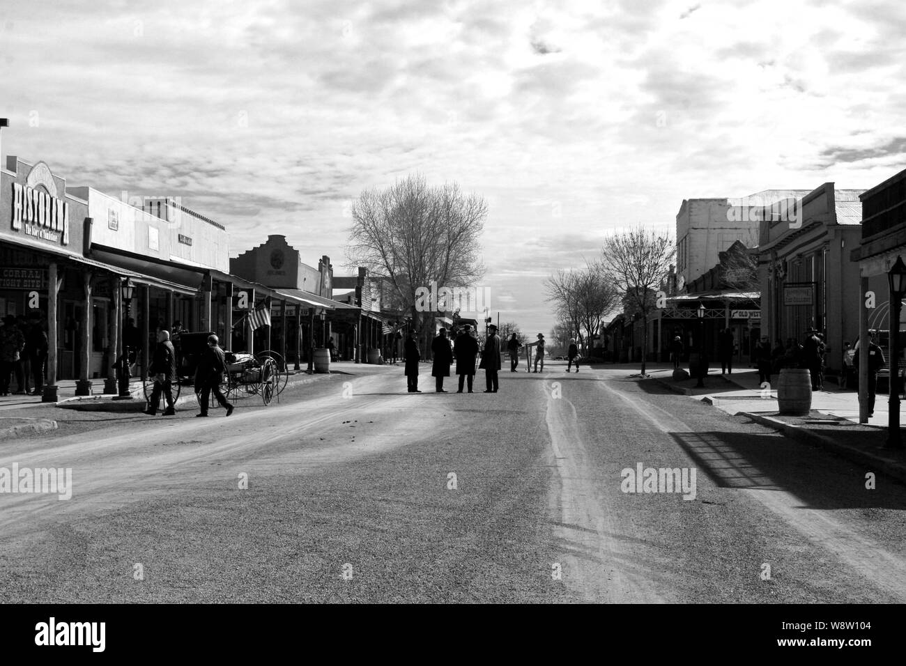 Schwarz und Weiß Hauptstraße Tombstone, Arizona Stockfoto