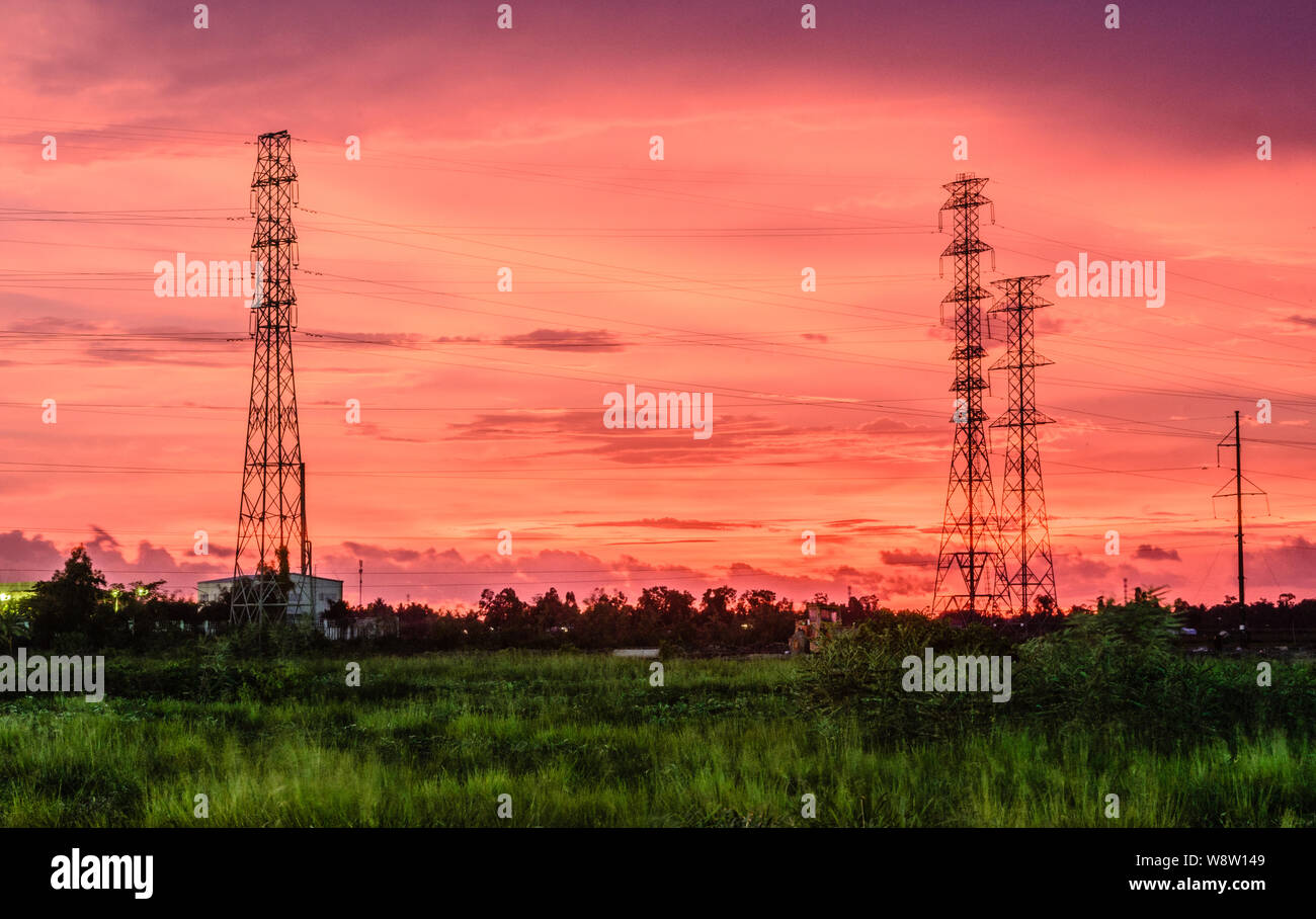 Sonnenuntergang auf Bac Lieu, Vietnam, 21/06/2019 6:45 PM Stockfoto