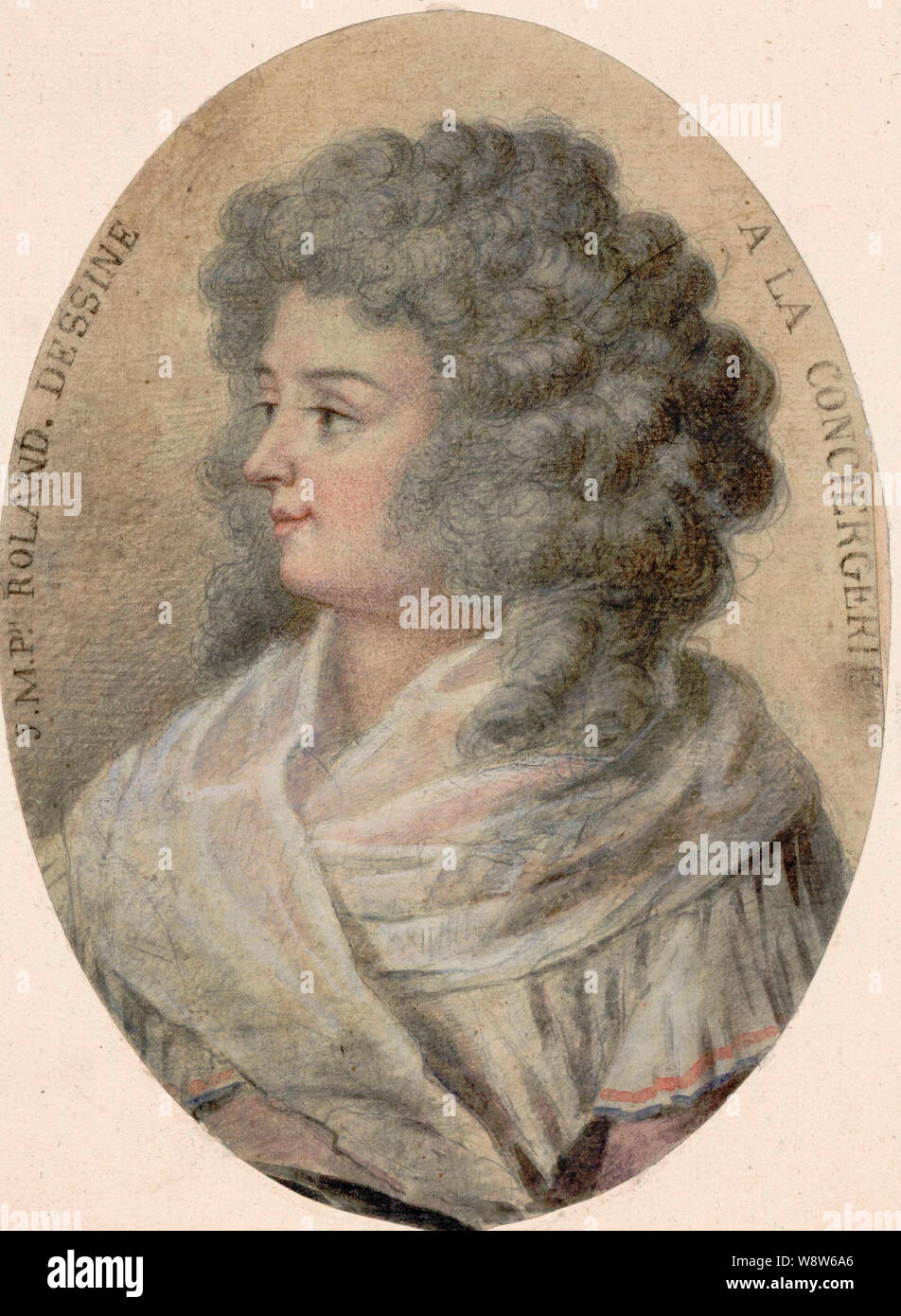 J.M. Ph. Roland Zeichnung an der Conciergerie, 1793 Stockfoto