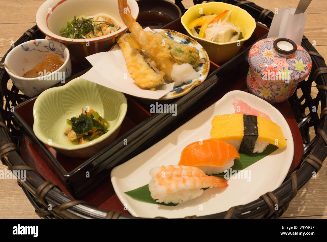 Eine Teishoku, Menü in einem japanischen Restaurant, Tokio, Japan Stockfoto