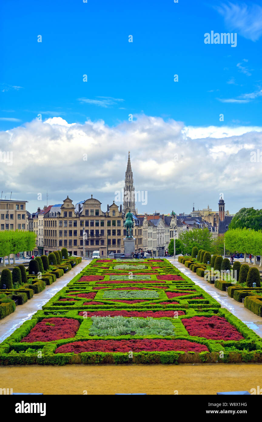 Die öffentlichen Garten im Mont des Arts im Zentrum von Brüssel, Belgien. Stockfoto