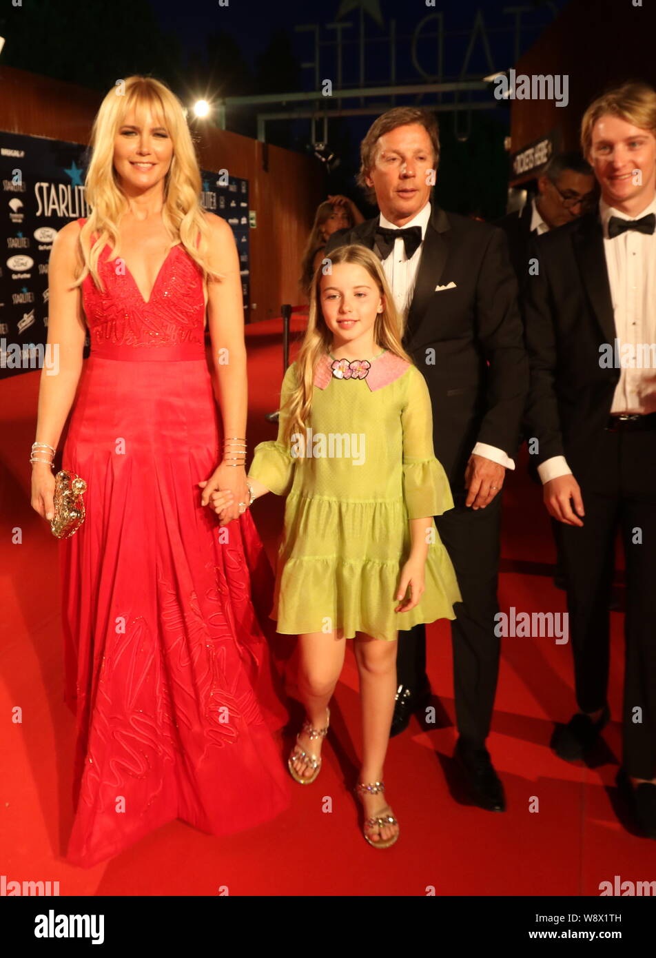 11. August 2019 - 11. August 2019 (Malaga, Marbella) Valeria Mazza und Familie an der Decima gala Starlite in Marbella statt, um Mittel für den Lagrimas und befürwortet die Stiftung und für Cudeca Credit: Lorenzo Carnero/ZUMA Draht/Alamy Leben Nachrichten heben Stockfoto