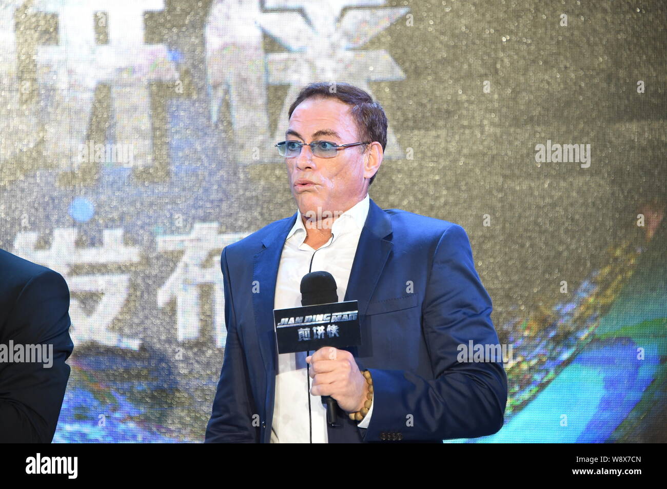 Usa Hollywood action star Jean-Claude Van Damme besucht eine Pressekonferenz für den Film "Der Pancake Man' in Peking, China, 25. November 2014. Stockfoto