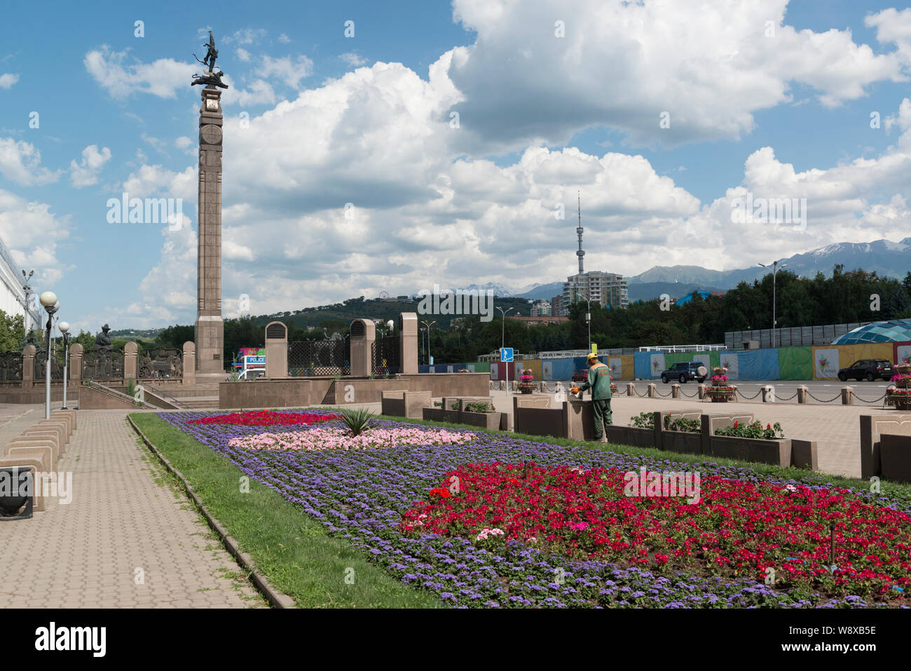 Die goldenen Krieger Denkmal in Almaty, Kasachstan. Stockfoto