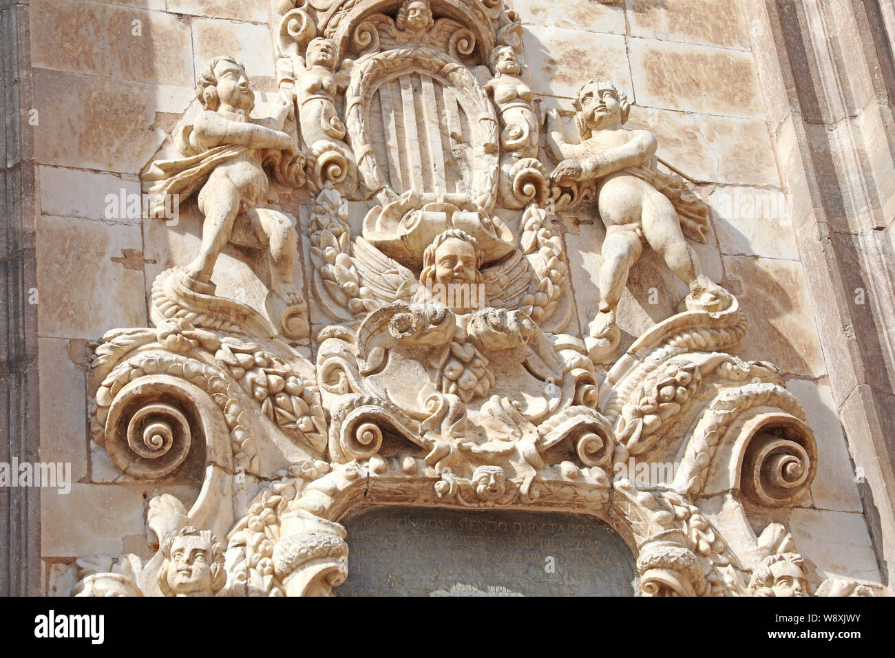 Detail der Kirche Santa Isabel de Portugal, Zaragoza, Spanien Stockfoto