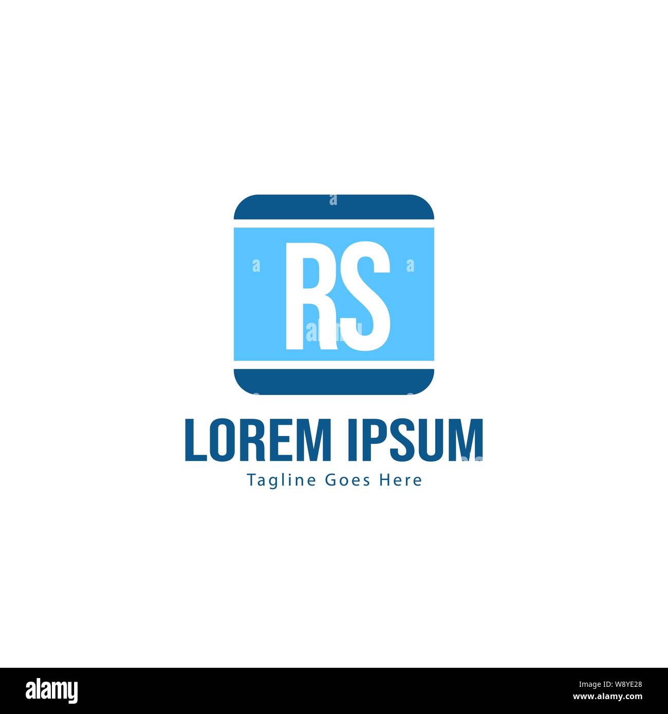 Erste RS-Logo Vorlage mit modernen Rahmen. Minimalistische RS schreiben logo Vector Illustration Design Stock Vektor