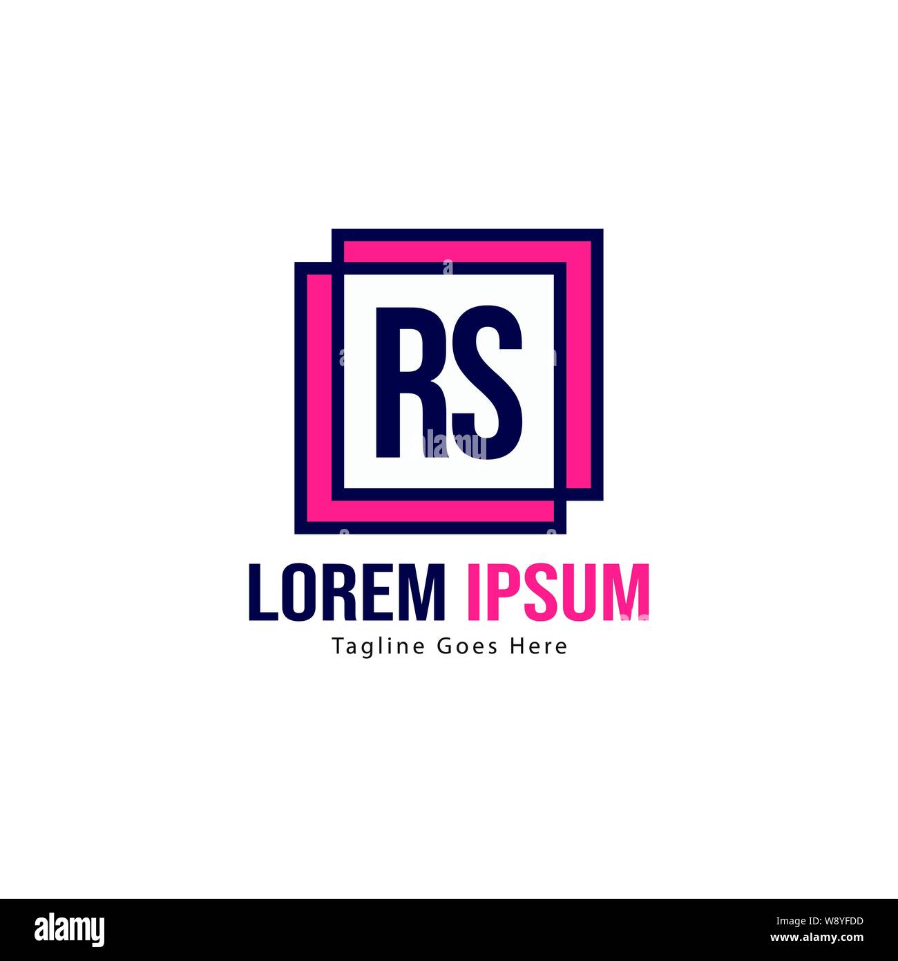 Erste RS-Logo Vorlage mit modernen Rahmen. Minimalistische RS schreiben logo Vector Illustration Design Stock Vektor