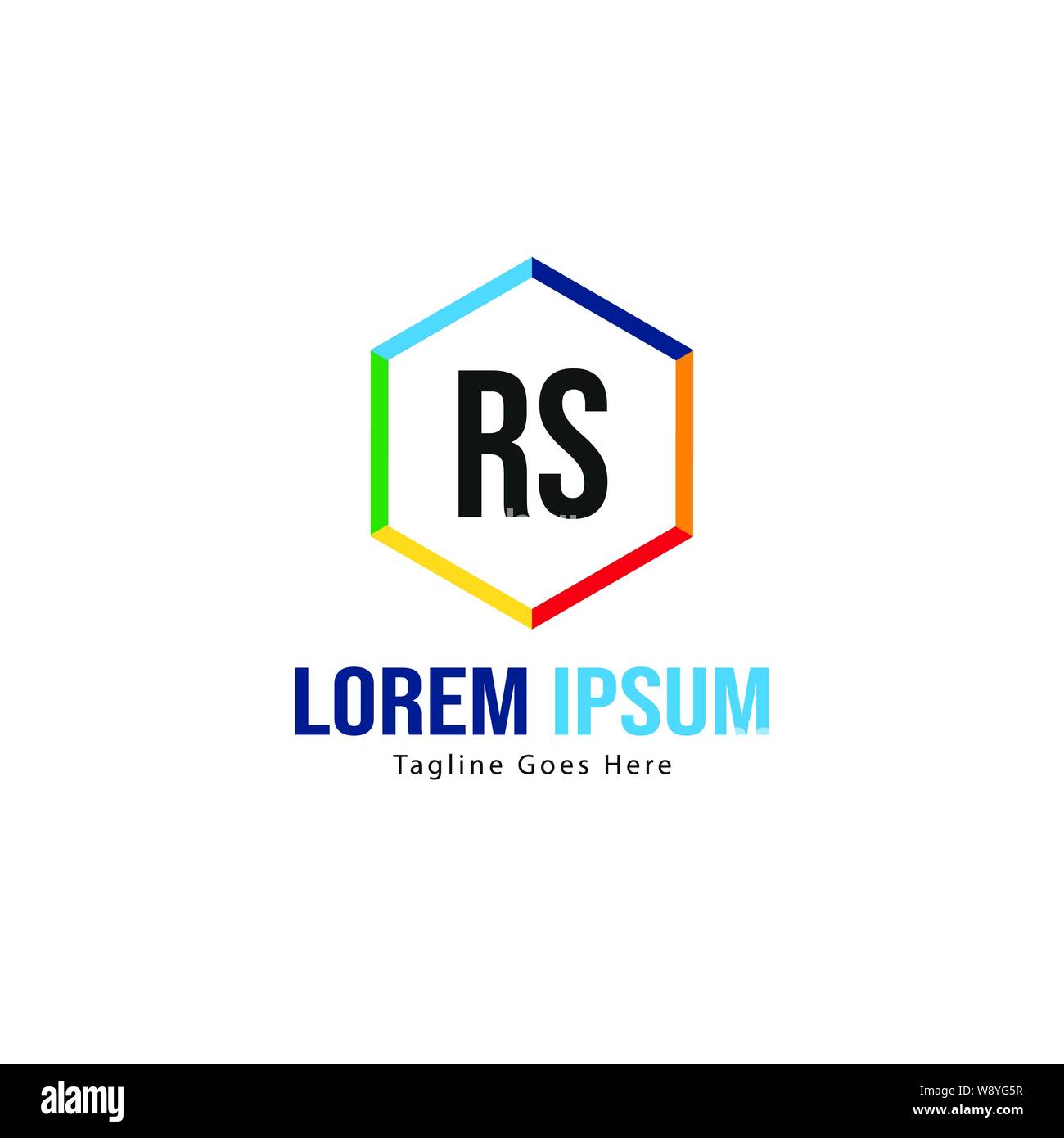 Erste RS-Logo Vorlage mit modernen Rahmen. Minimalistische RS schreiben logo Vector Illustration Design Stock Vektor