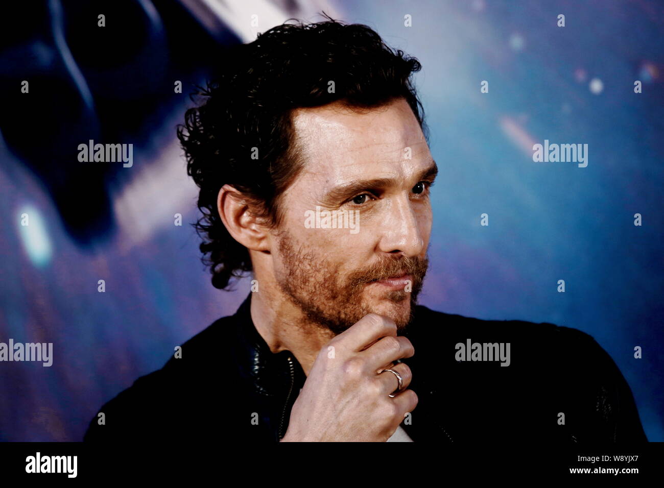 Amerikanische Schauspieler Matthew McConaughey besucht eine Pressekonferenz für die China Premiere seines neuen Films "INTERSTELLAR" in Shanghai, China, 10. November 2. Stockfoto