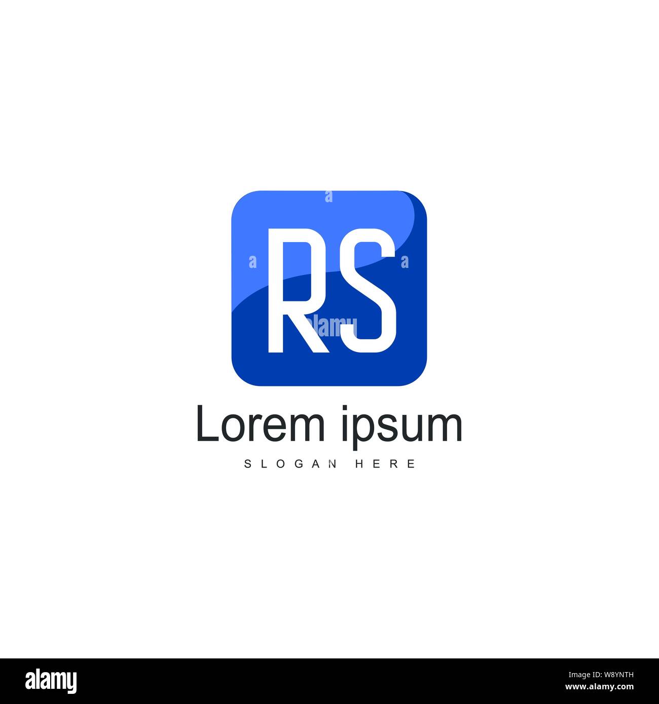 Erste RS-Logo Vorlage mit modernen Rahmen. Minimalistische RS schreiben logo Vector Illustration Design Stock Vektor