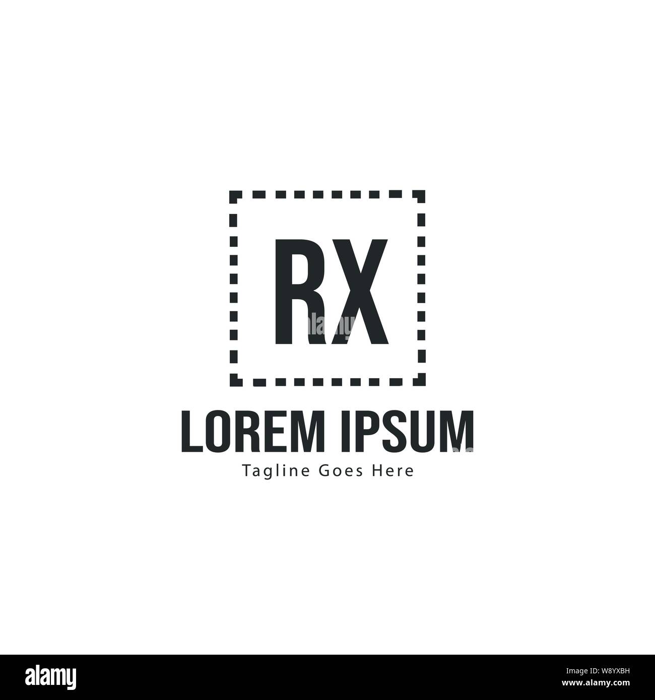 Erste RX logo Vorlage mit modernen Rahmen. Minimalistische RX schreiben logo Vector Illustration Design Stock Vektor