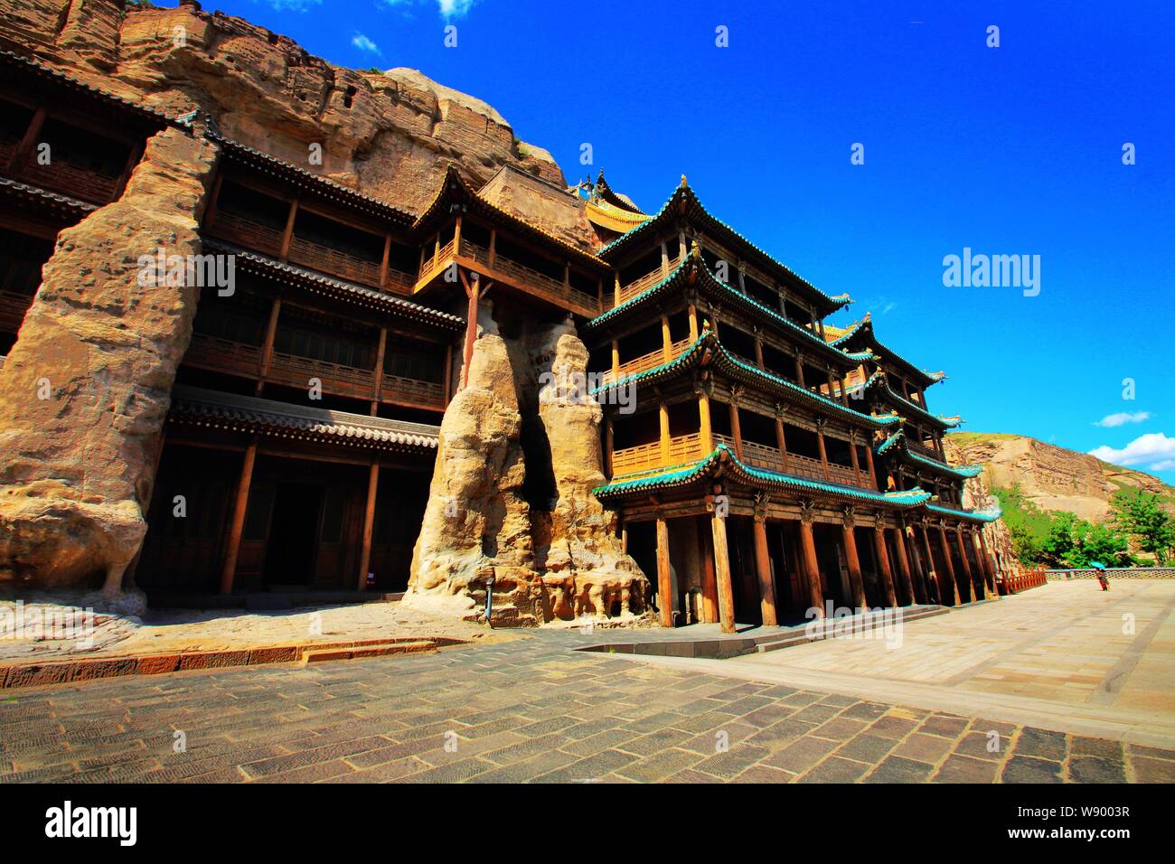 Anzeigen von yungang Grotten in Datong City, North China Provinz Shanxi, 11. Juli 2012. Stockfoto