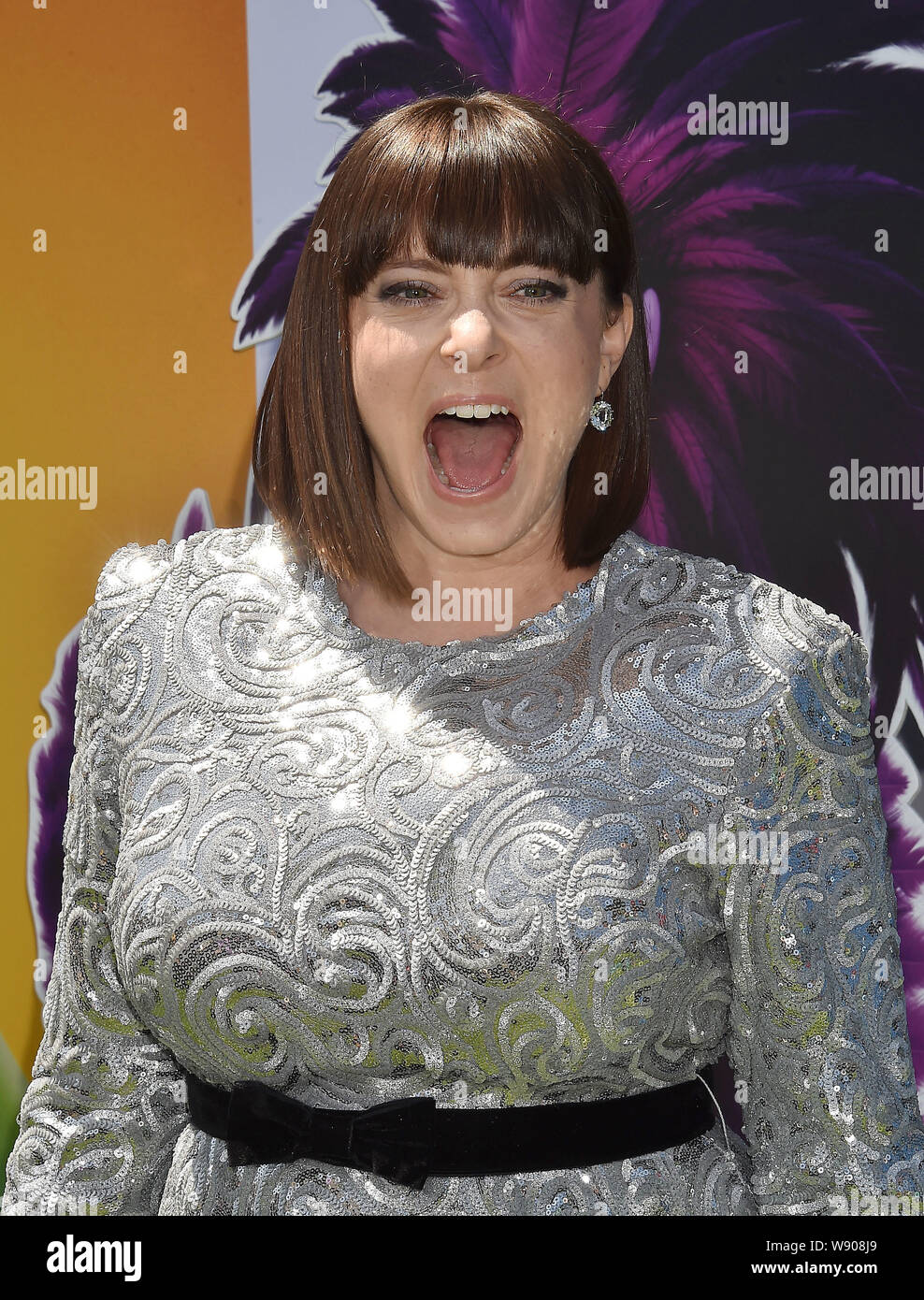 LOS ANGELES, Ca - 10. August: Rachel Bloom besucht die Premiere von Sony "Die Böse Vögel Film 2' im Regency Theater Westwood am 10 August, 2019 in Los Angeles, Kalifornien. Stockfoto