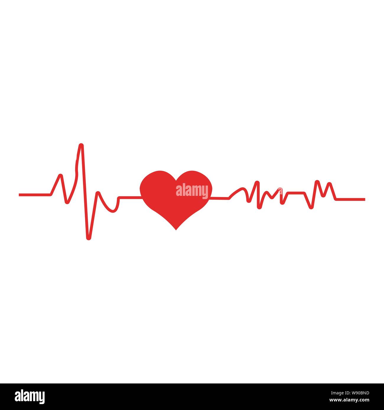Herz-Impuls. Roten und weißen Farben. Heartbeat Lone, Elektrokardiogramm. Stock Vektor