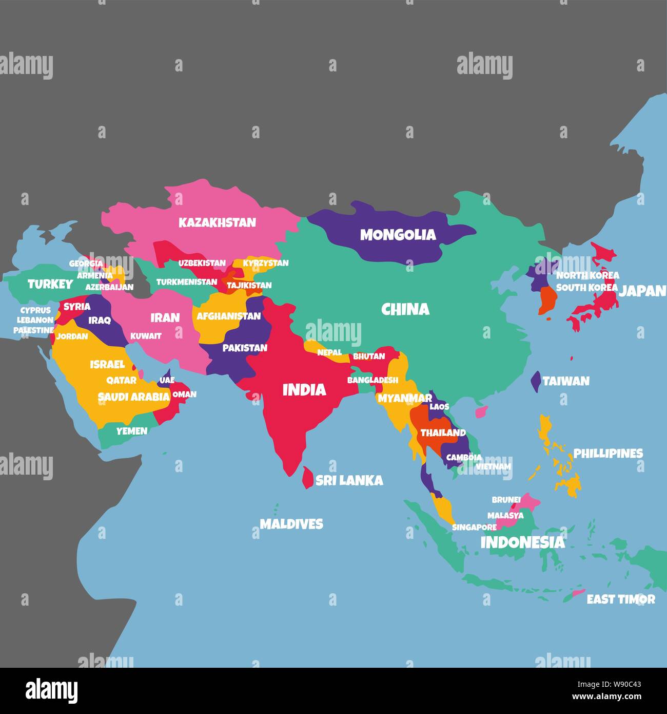 Karte Der Asiatischen Länder