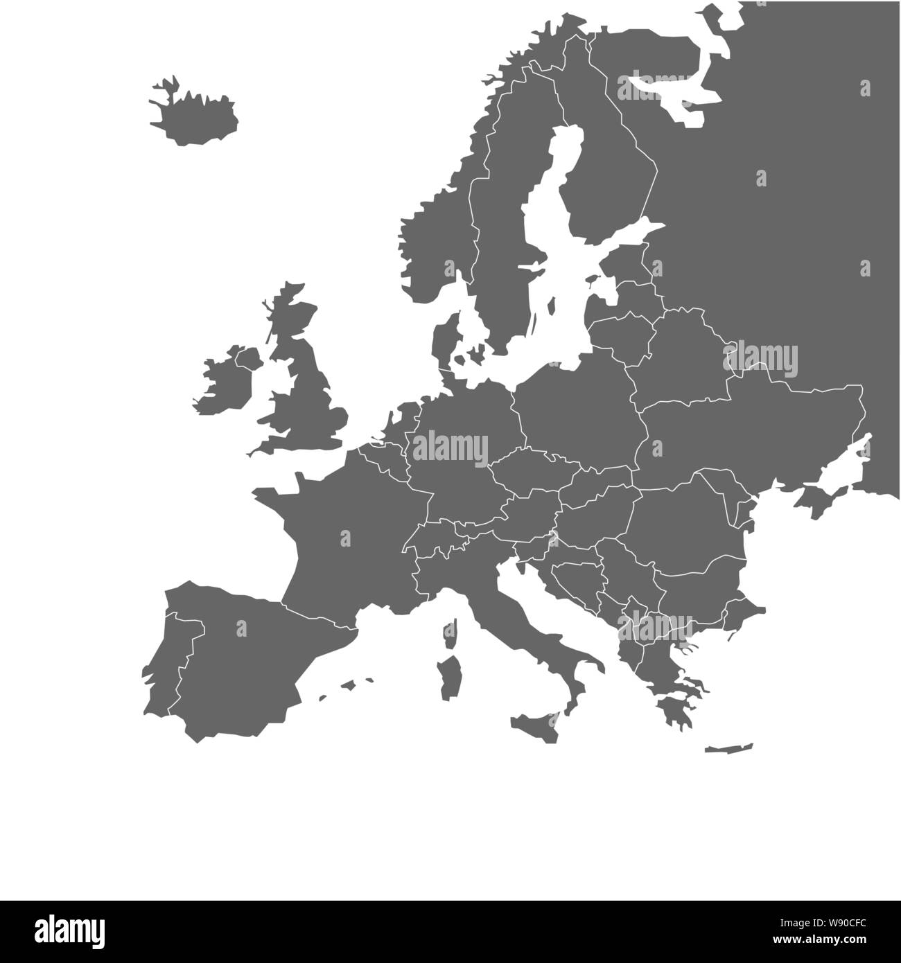 Europa - politische Karte von Europa Stock Vektor