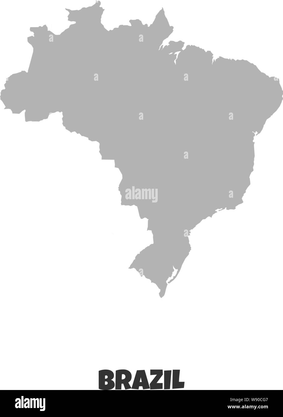 Karte von Brasilien vektor Symbol auf weißem Hintergrund. Vector Illustration Stock Vektor