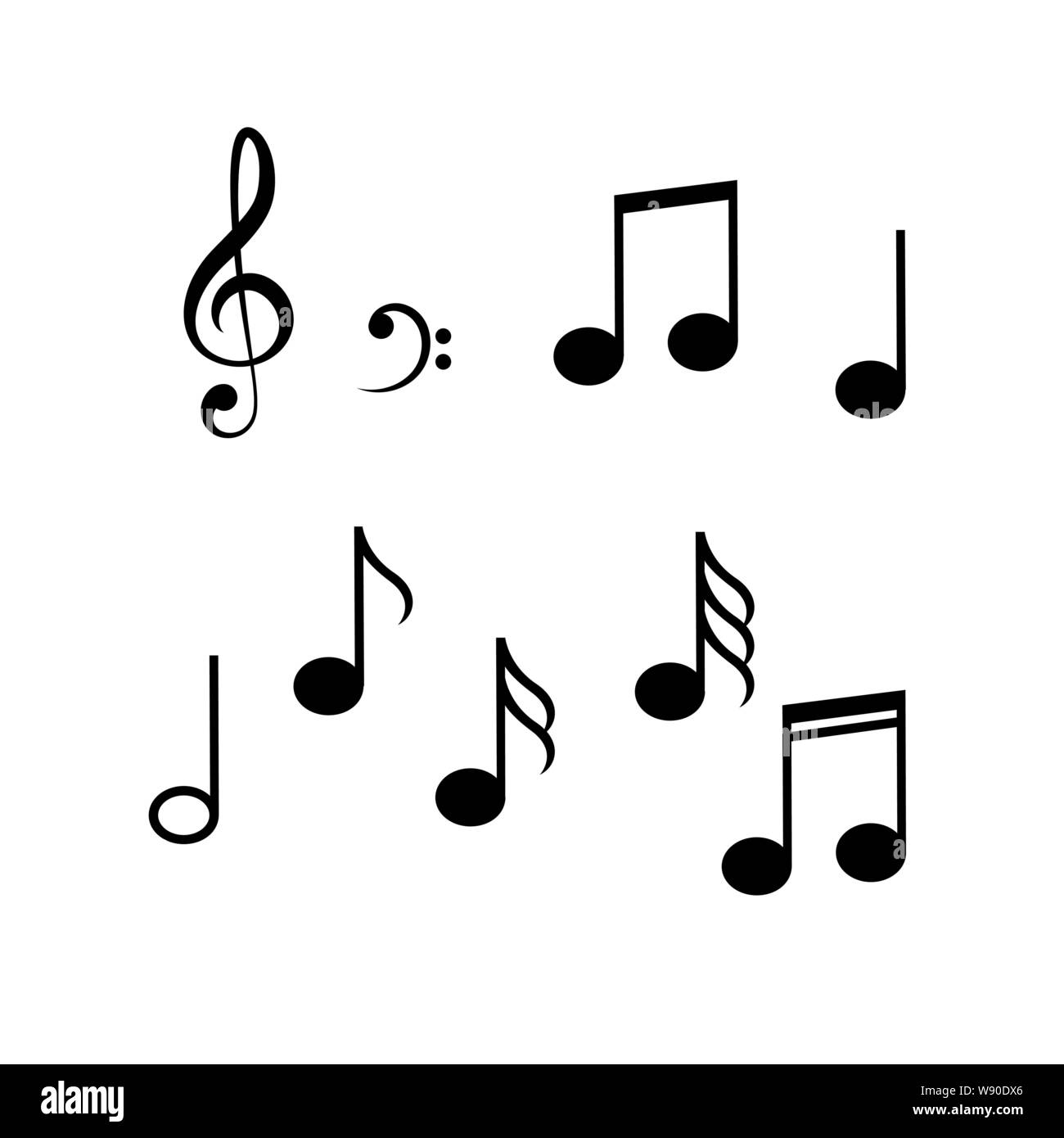 Musik, Noten, Lied, Melodie und tune Vektor icon-Vector Illustration Stock Vektor