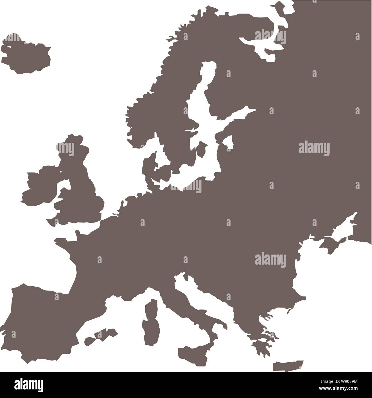 Detaillierte Vektorkarte des Europa-Vector Illustration Stock Vektor