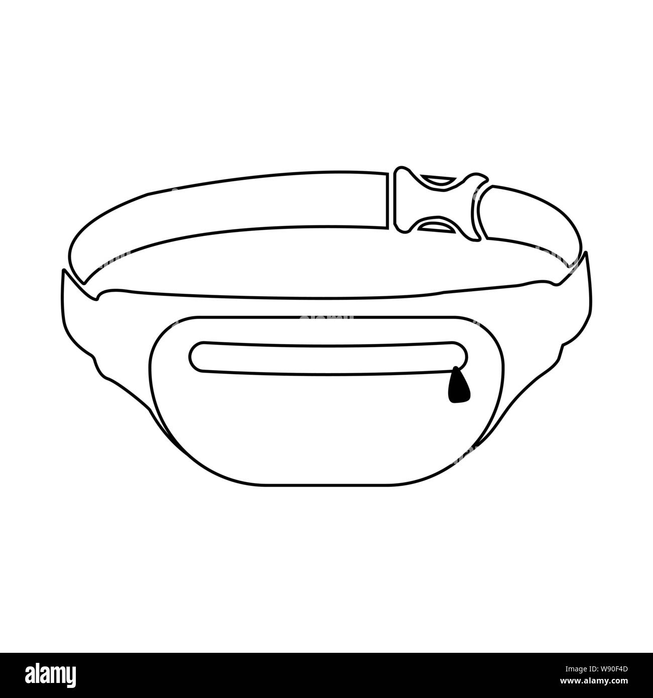 Hüfttasche Symbol auf weißem Stock Vektor