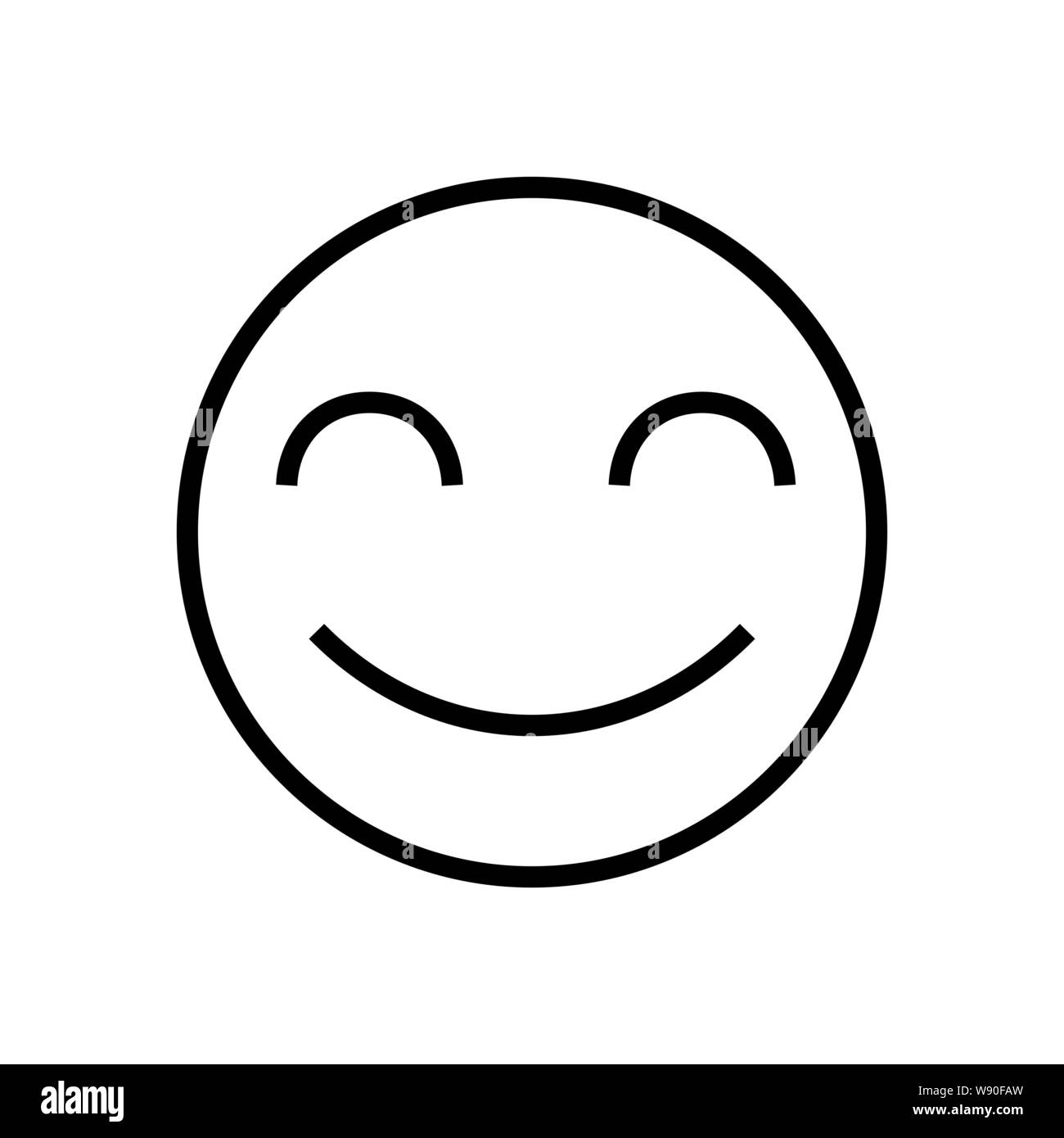 Lächeln Gesicht mit geschlossenen Augen Symbol logo-Vector Illustration Stock Vektor