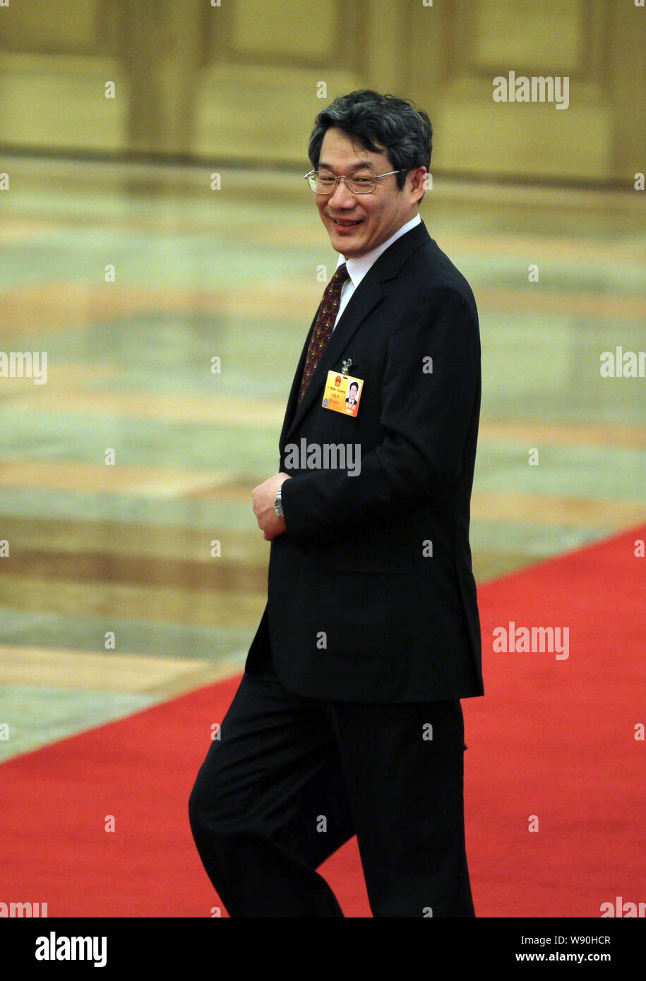 ---- Liu Tienan, dann stellvertretende Vorsitzende der Nationalen Entwicklungs- und Reformkommission (NDRC), kommt für die 3. Vollversammlung des 5. Stockfoto