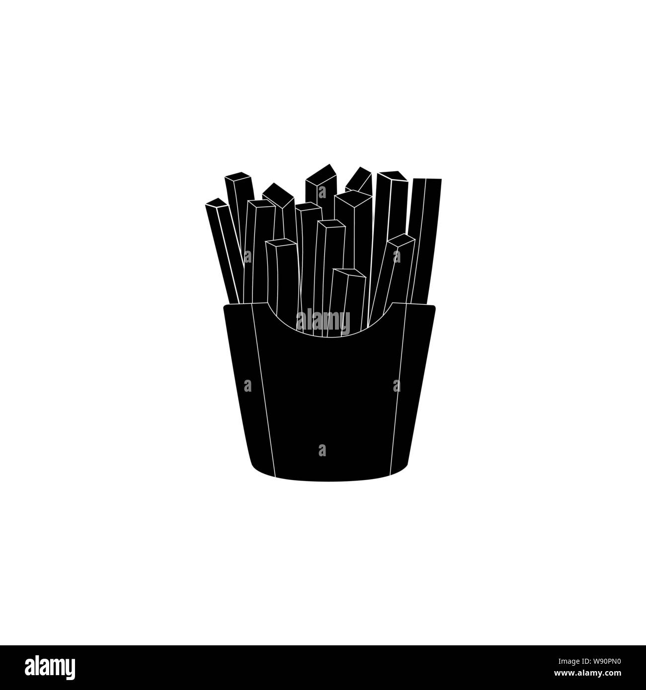 Pommes frites Abbildung. Auf weiß isoliert. Fast food. Vector Illustration Stock Vektor