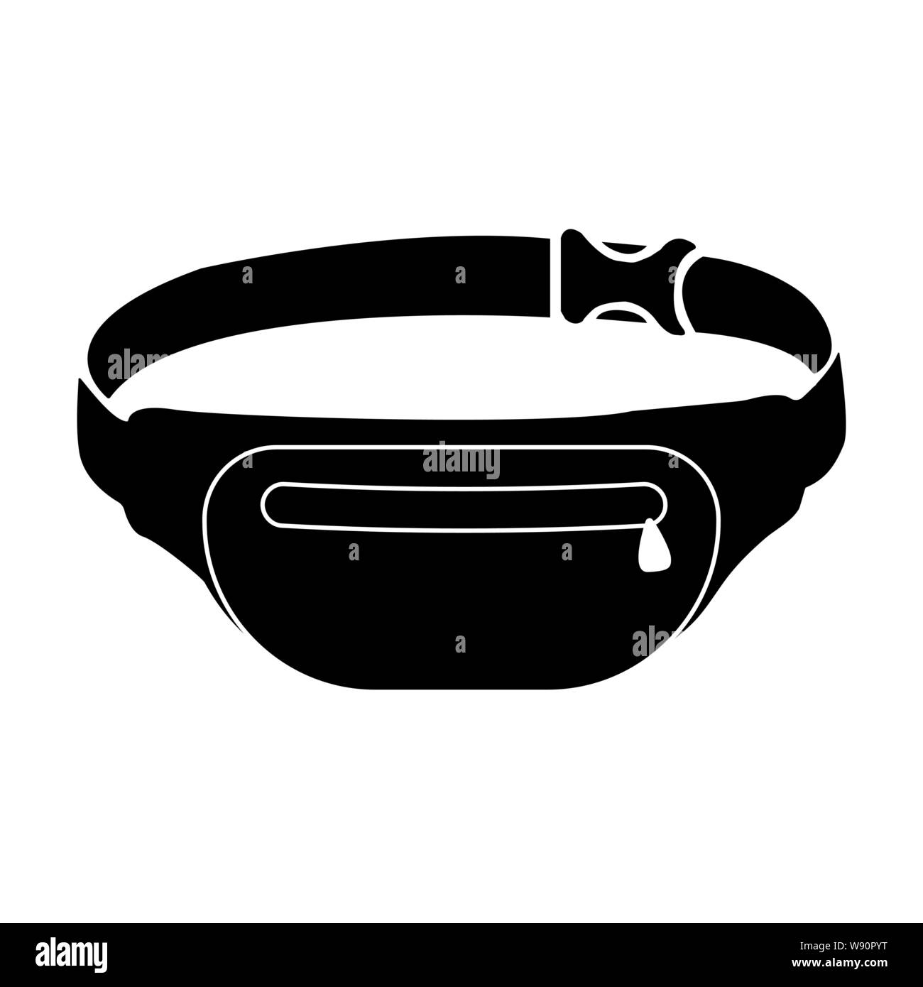 Hüfttasche Symbol auf weißem Stock Vektor