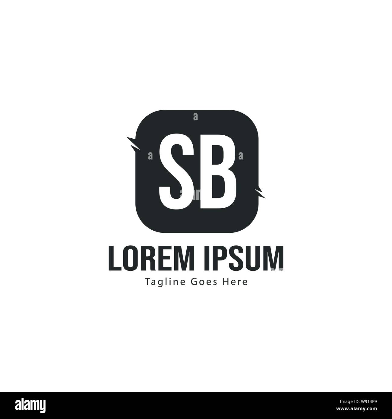 Erste SB-logo Vorlage mit modernen Rahmen. Minimalistische SB schreiben logo Vector Illustration Design Stock Vektor