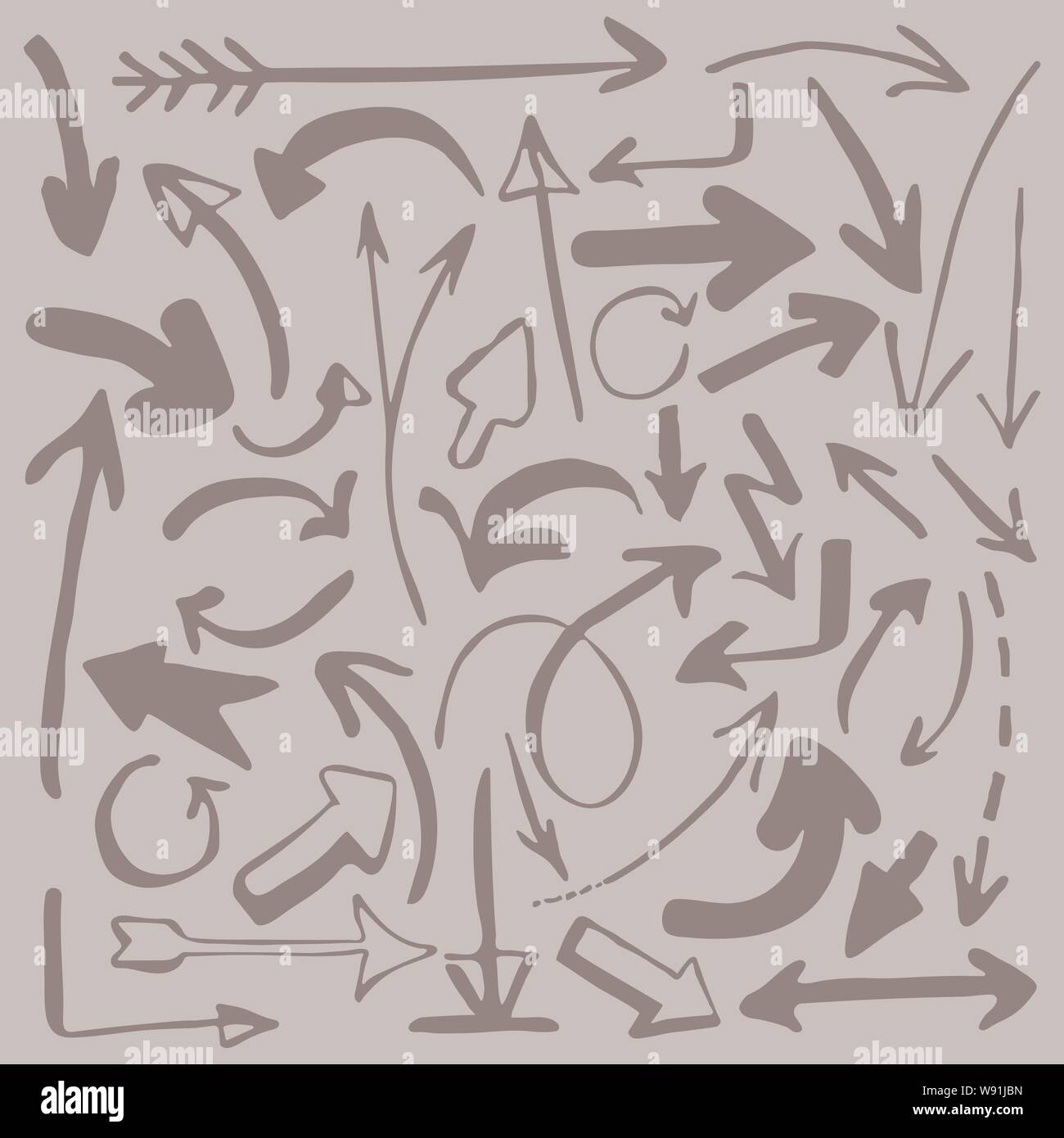 Vector Illustration. Unterschiedliche Pfeile Stock Vektor