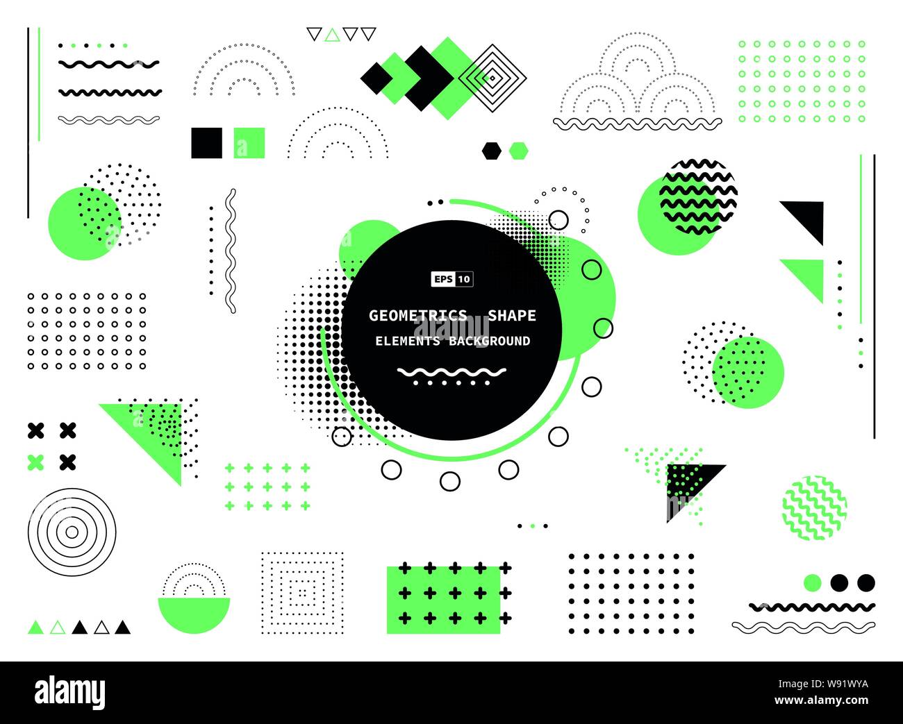 Abstrakte grüne und schwarze geometrische Form von modernen Elementen Cover Design. Verwenden Sie für Poster, Artwork, Template Design, ad, drucken. illustration Vektor Stock Vektor