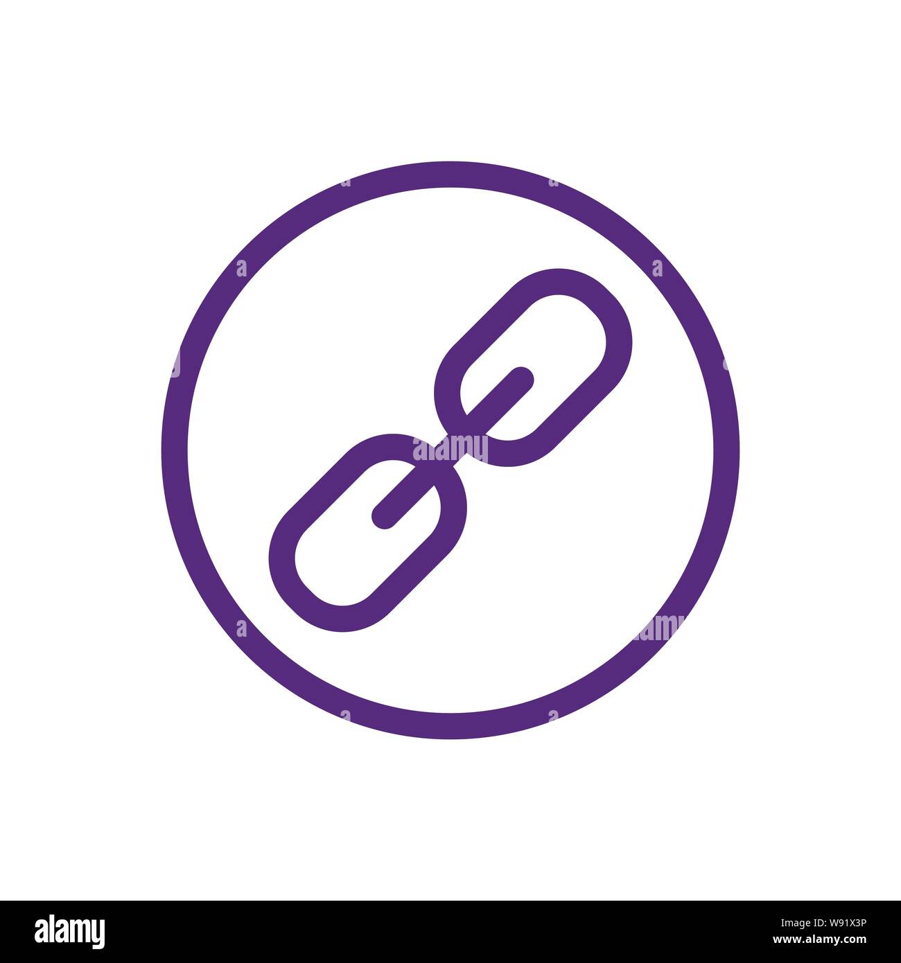 Web site Verbindung & Verbundenheit Symbol mit Kettenglied Stock Vektor