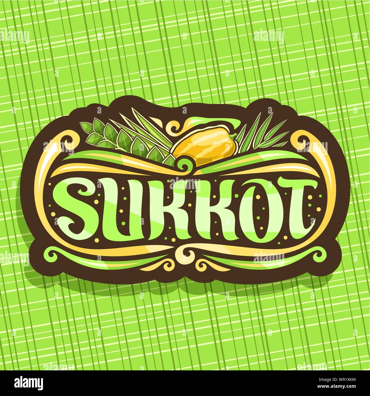 Vektor logo für jüdische Feiertag Sukkot Stock Vektor