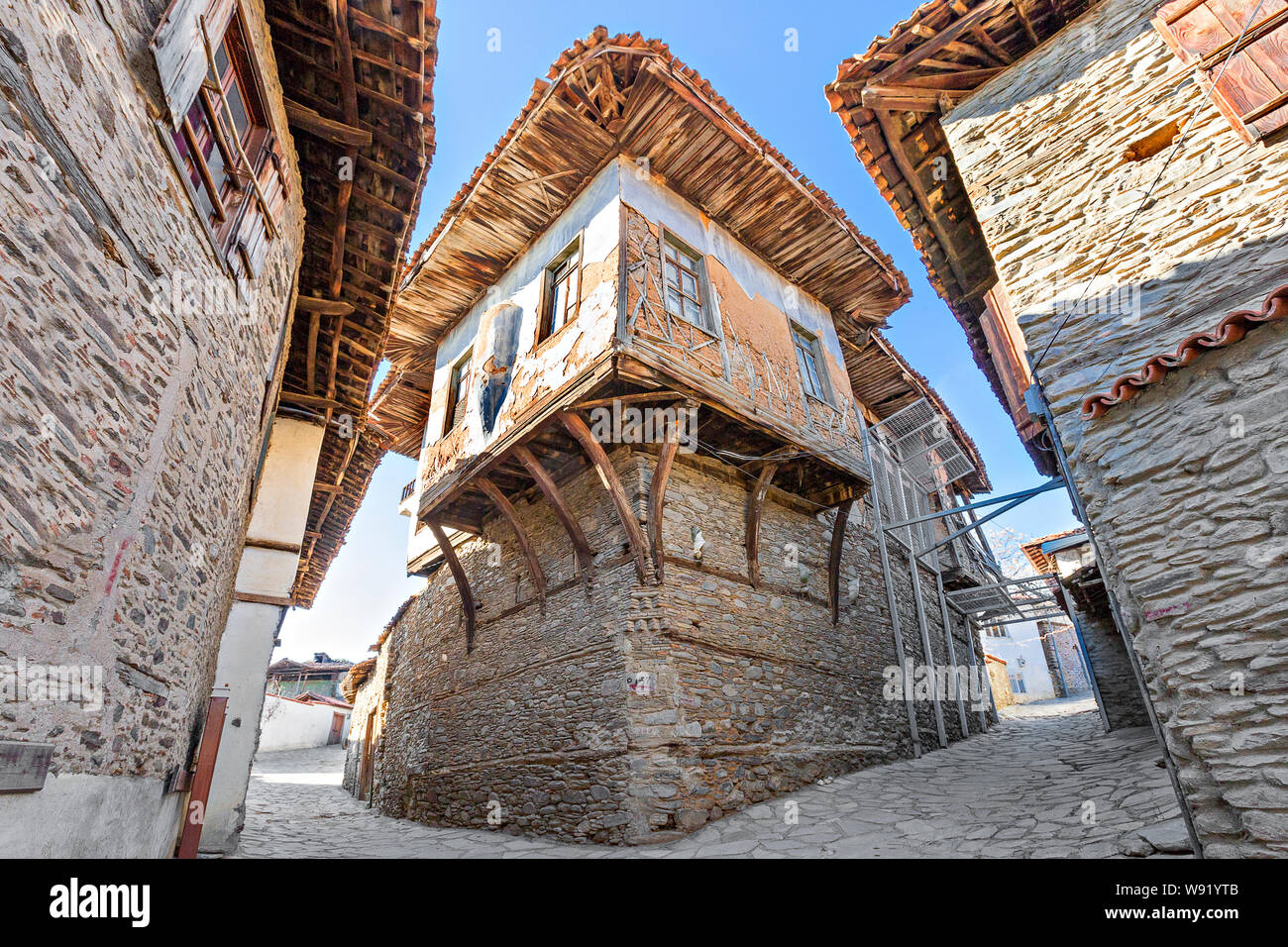 Altes Haus im Dorf Birgi, Izmir, Türkei. Stockfoto