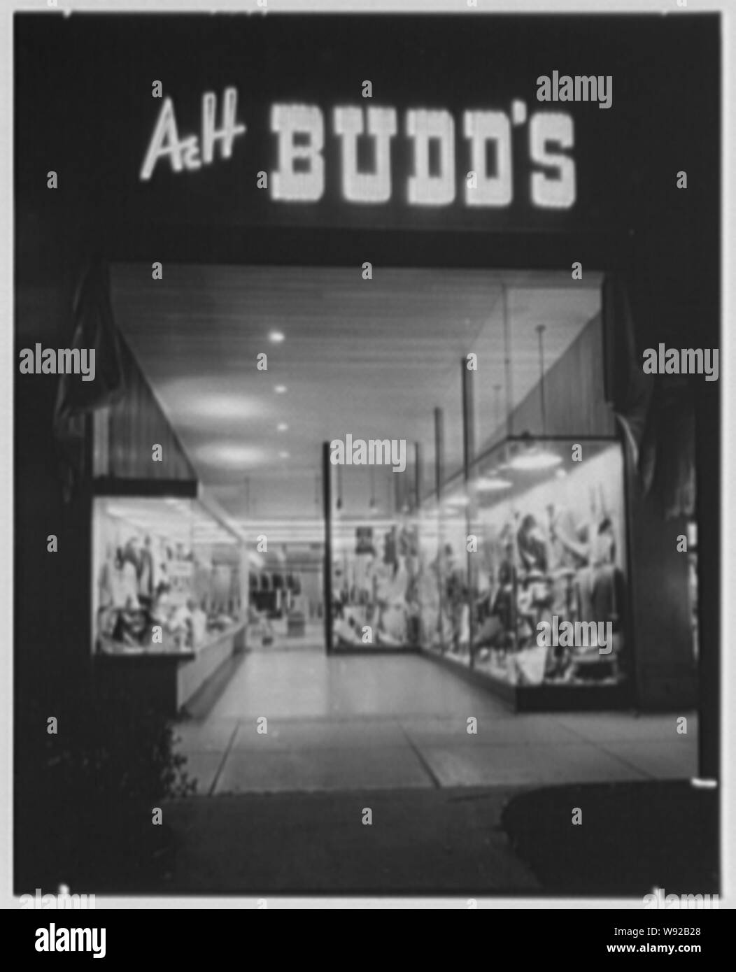 A. und H. Budd's, Geschäfte auf der Lincoln Road, Miami Beach, Florida. Stockfoto
