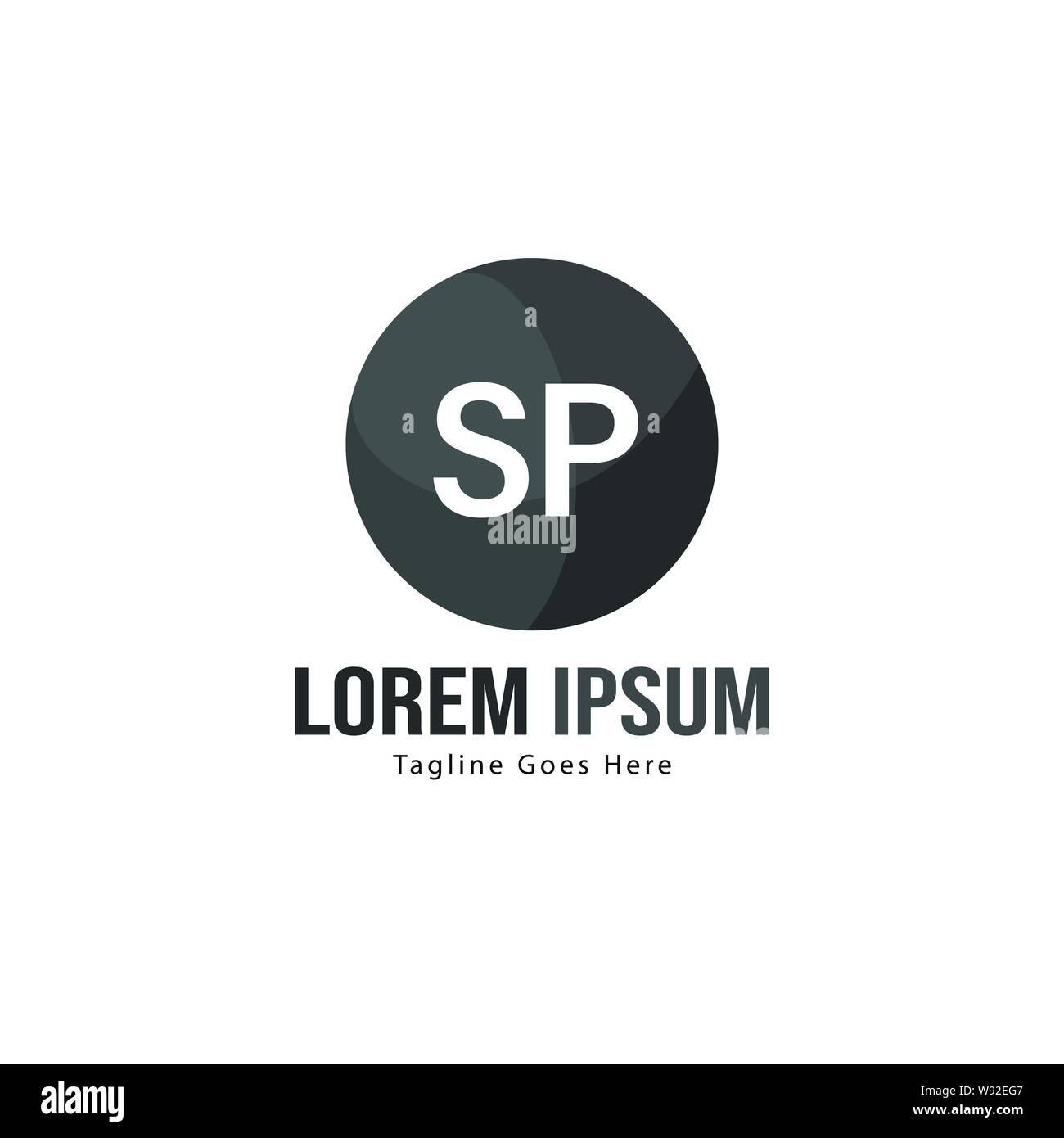 Erste SP logo Vorlage mit modernen Rahmen. Minimalistische SP schreiben logo Vector Illustration Design Stock Vektor