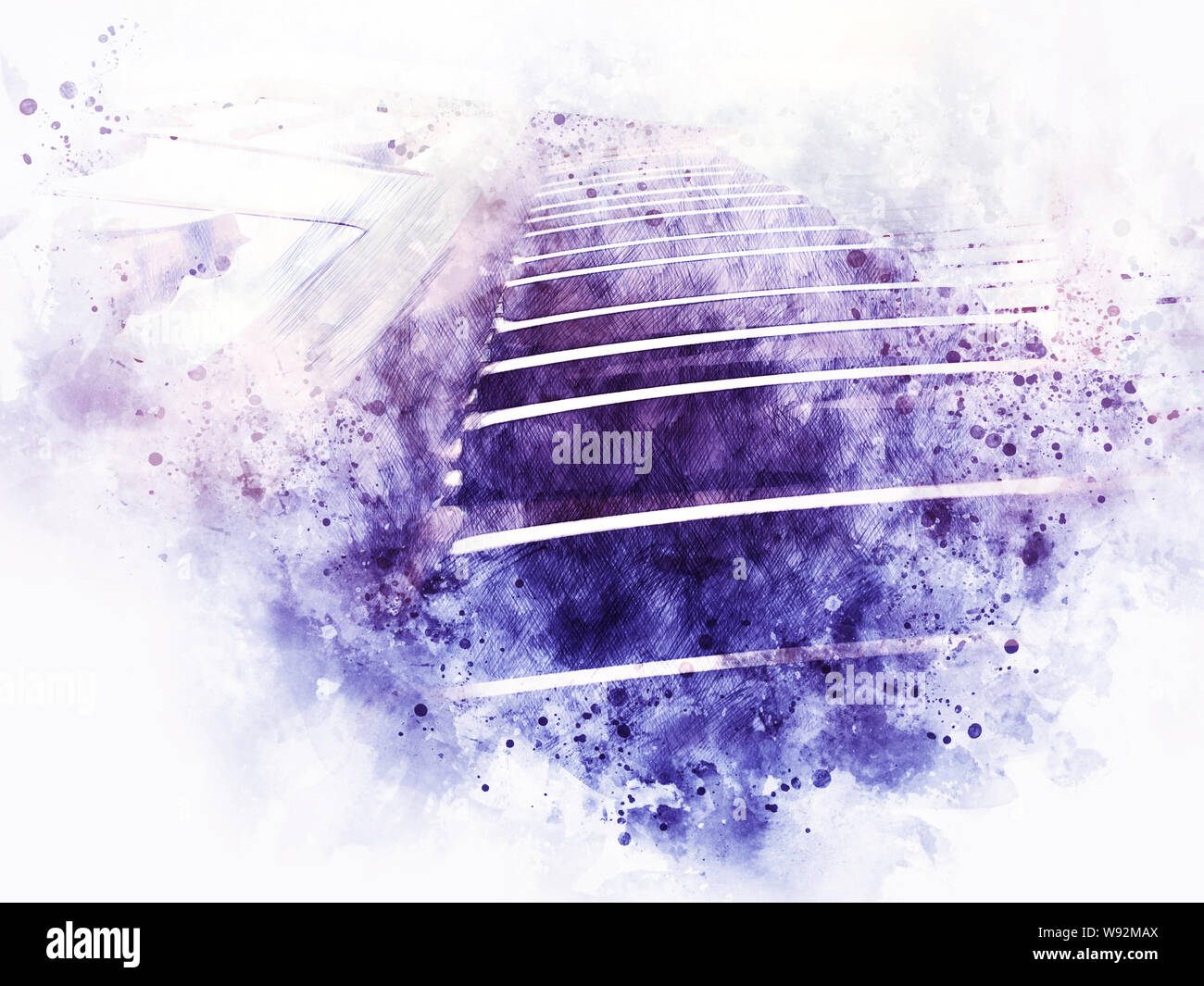 Abstrakte Klavier Keyboard Aquarell Malerei Illustrtion Hintergrund Stockfotografie Alamy