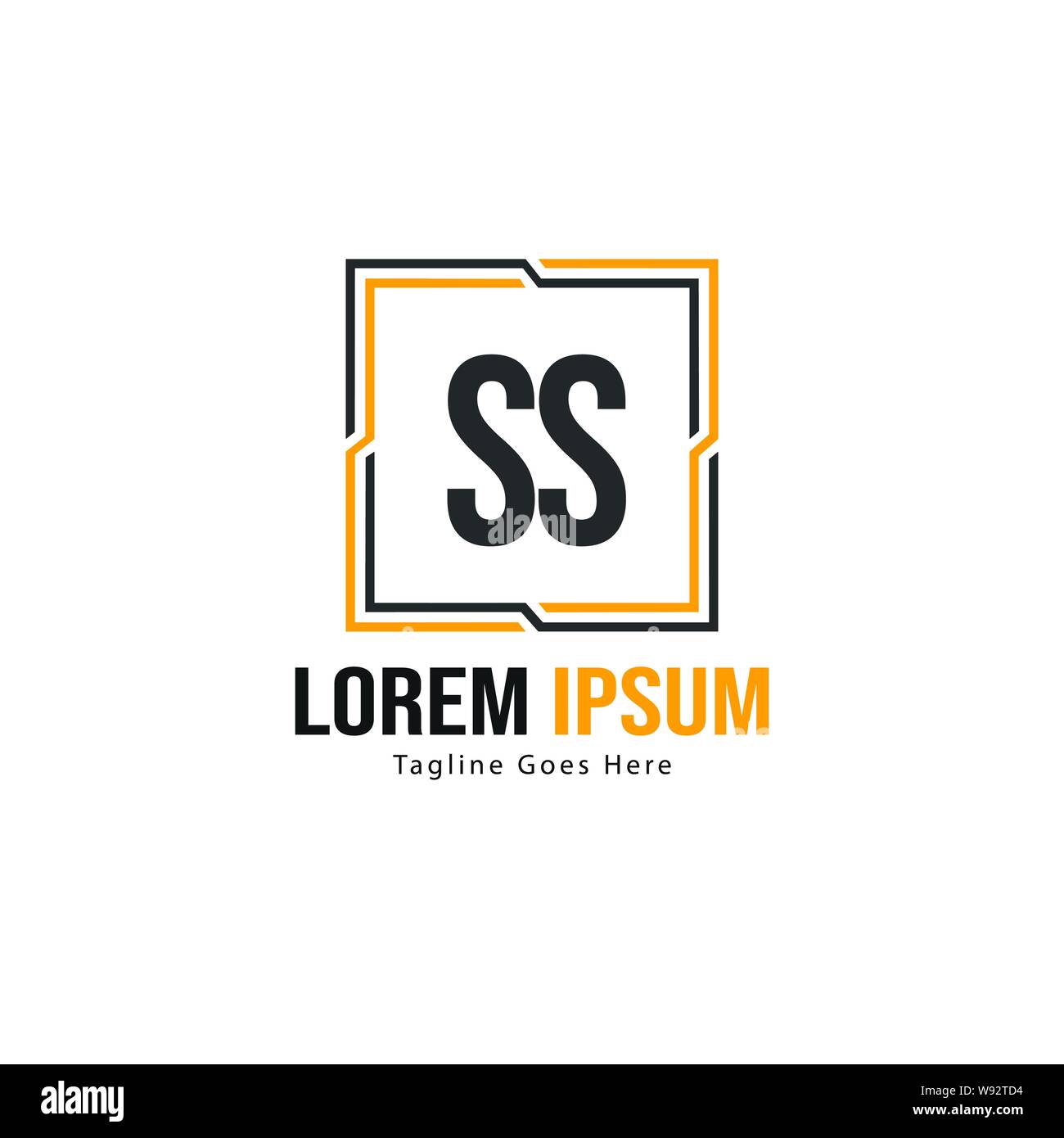 Erste SS logo Vorlage mit modernen Rahmen. Minimalistische SS schreiben logo Vector Illustration Design Stock Vektor