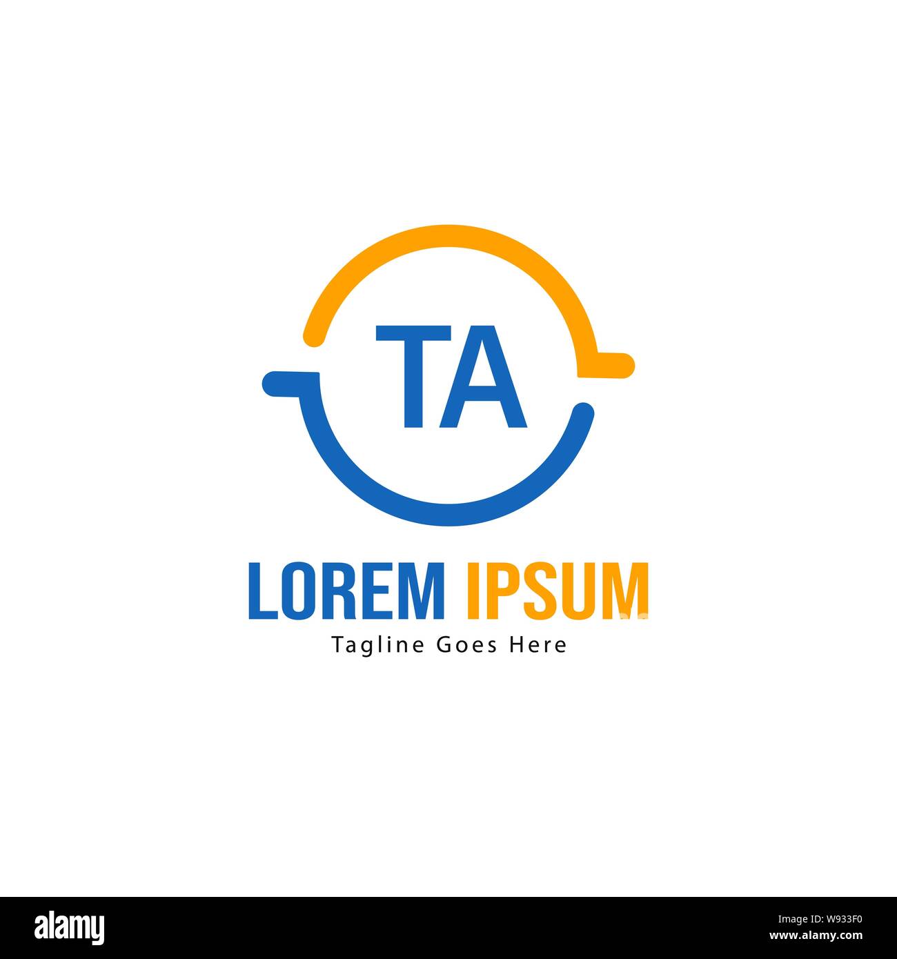 Anfängliche TA logo Vorlage mit modernen Rahmen. Minimalistische TA schreiben logo Vector Illustration Design Stock Vektor