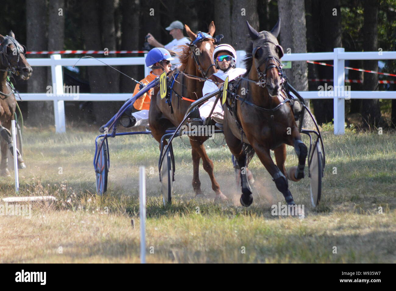 August. 11. 2019 Hippodrom ein Sault (im Süden von Frankreich, das einzige Pferderennen im Jahr). Stockfoto
