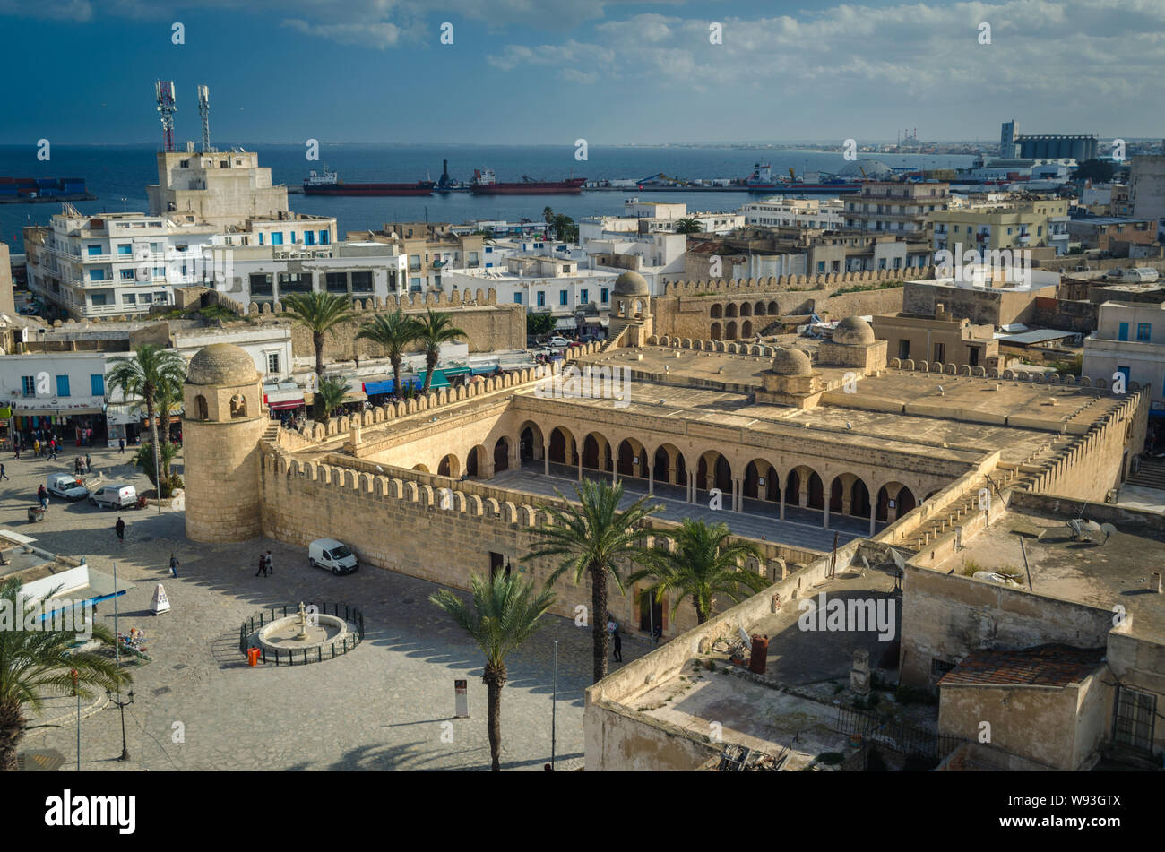 Die Große Moschee von Sousse, ein Teil des UNESCO-Weltkulturerbes Medina von Sousse. Tunesien Stockfoto