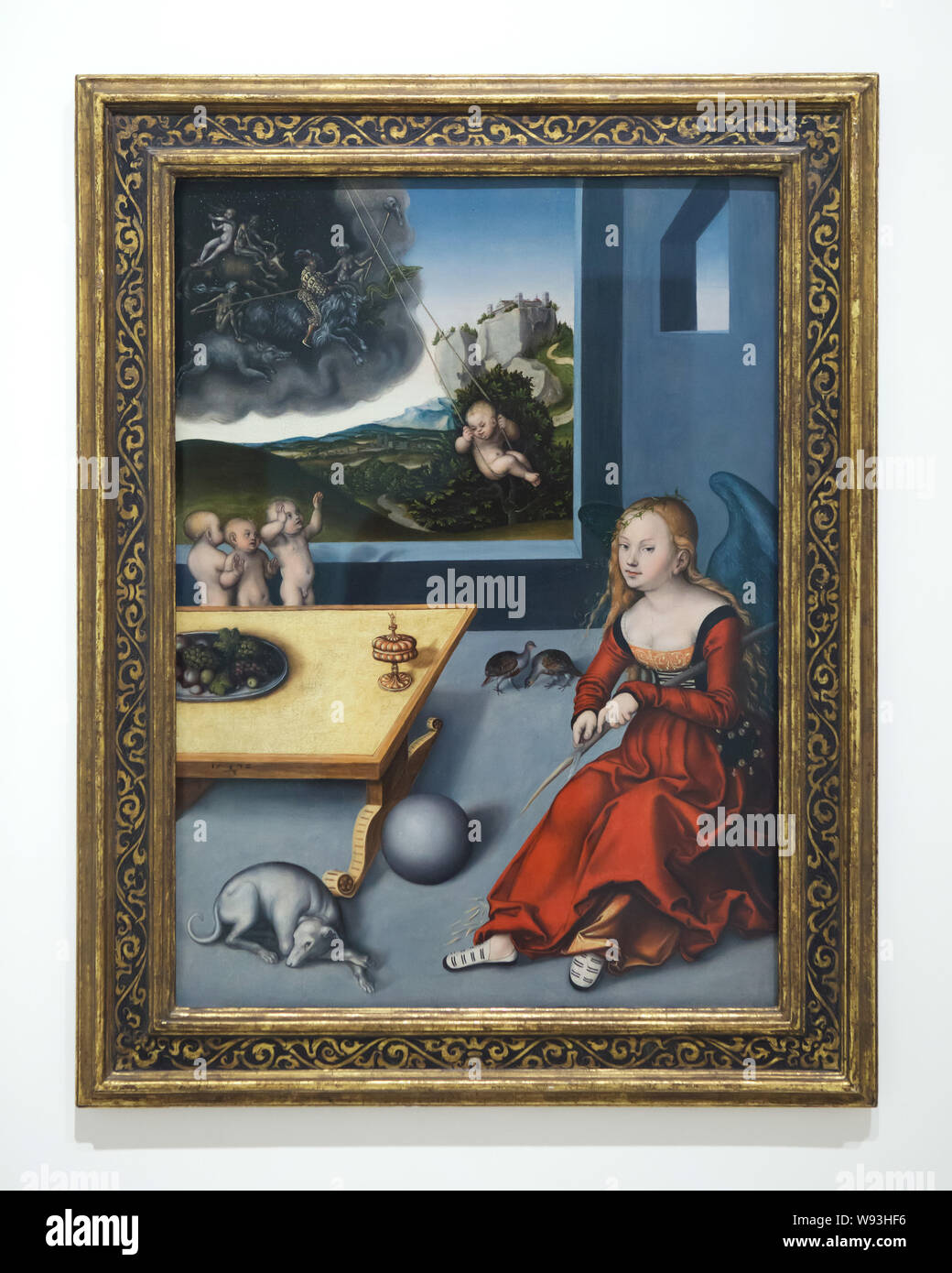 Malerei elancholy' der deutschen Renaissance Maler Lucas Cranach der Ältere (1532) Auf der Anzeige im Unterlinden Museum (Musée Unterlinden in Colmar, Elsass, Frankreich. Stockfoto