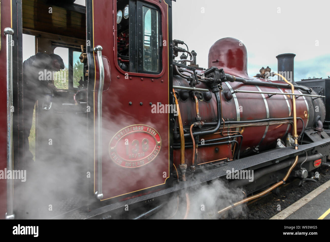Wh. Welsh Highland Railway Dampfmaschine Stockfoto