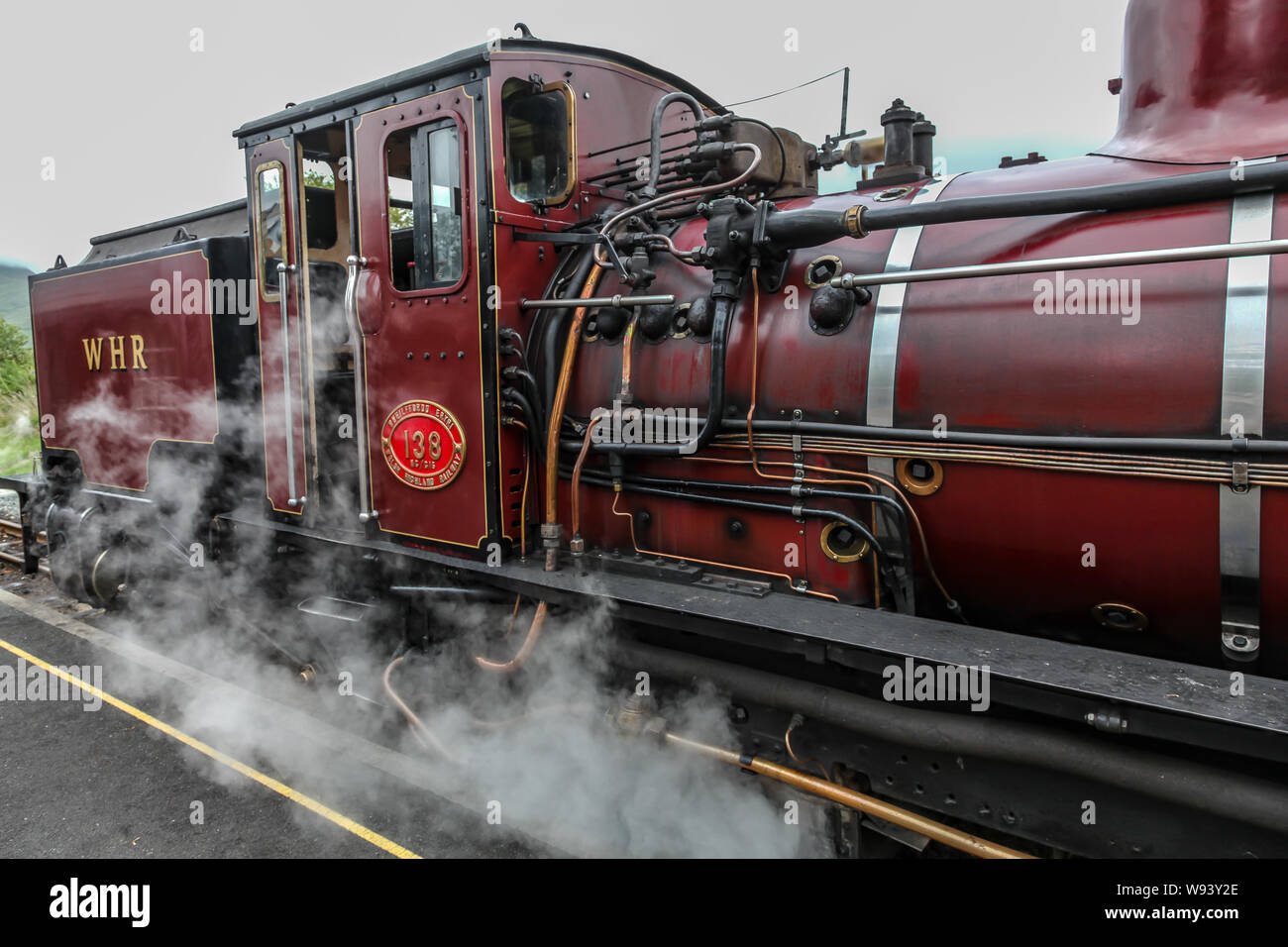 Wh. Welsh Highland Railway Dampfmaschine Stockfoto