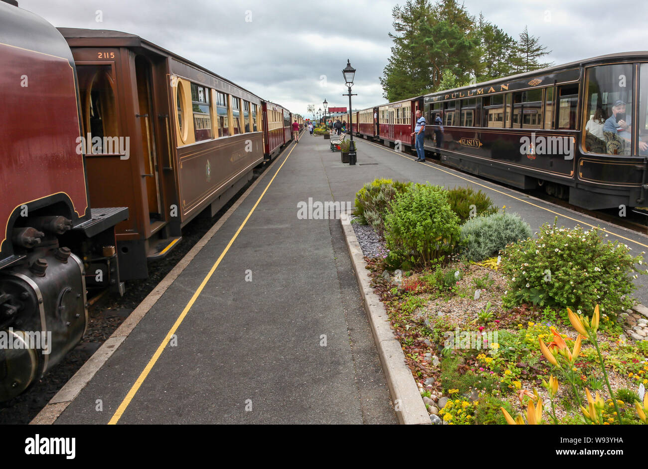 Wh. Welsh Highland Railway Dampfmaschine Stockfoto
