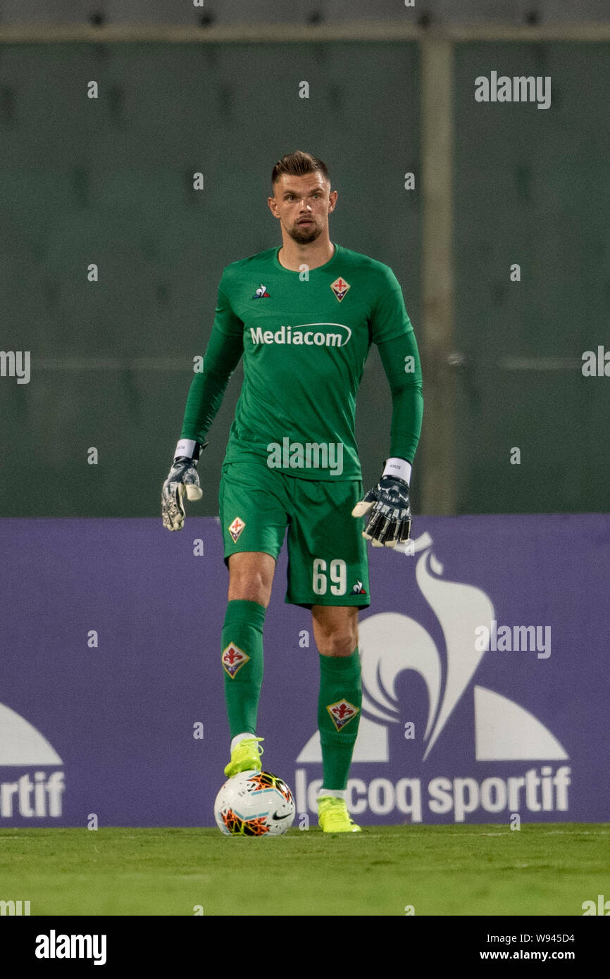 Bartlomiej Dragowski (Fiorentina) während der Vorsaison Freundschaftsspiel zwischen Fiorentina 4-1 Galatasaray bei Artenio Franchi Stadium am 11. August 2019 in Florenz, Italien. Credit: Maurizio Borsari/LBA/Alamy leben Nachrichten Stockfoto