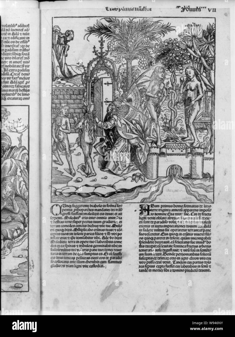 Adam und Eva im Garten Stockfoto