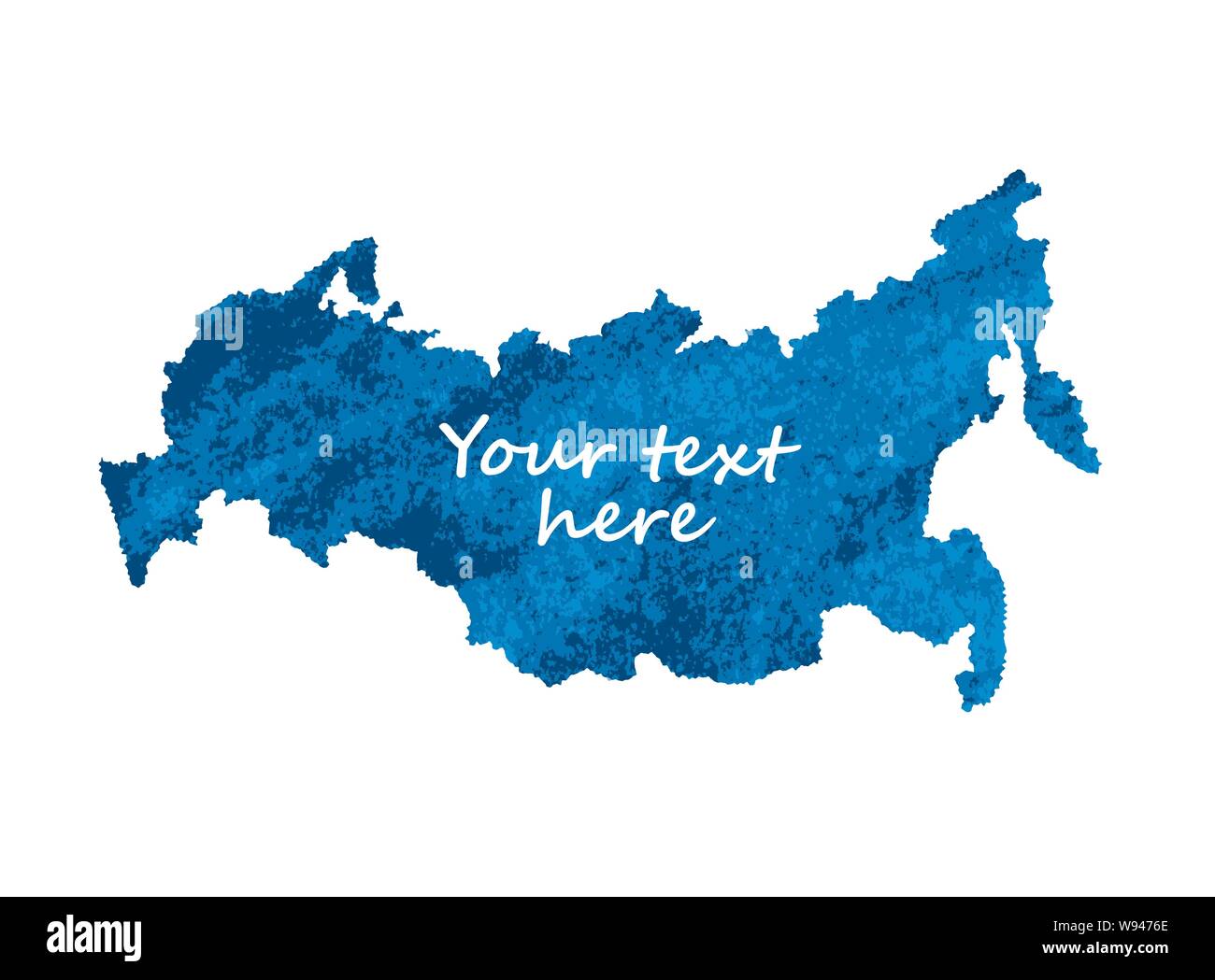 Karte Russland blau Objekt isolieren auf Weiß Stock Vektor